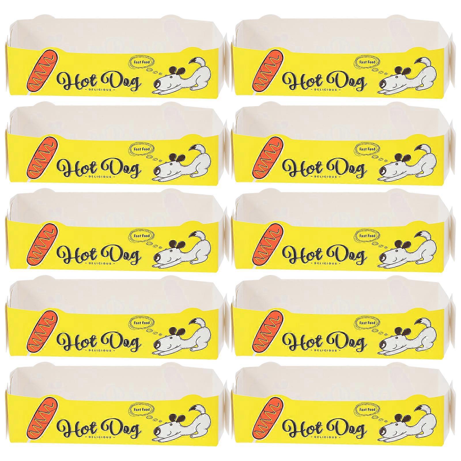 50 Stück Einweg-serviertabletts Aus Papier, Faltbar, Beschichtet, Für Snacks, Hotdogs, Pommes Frites, Hähnchen Usw.-m