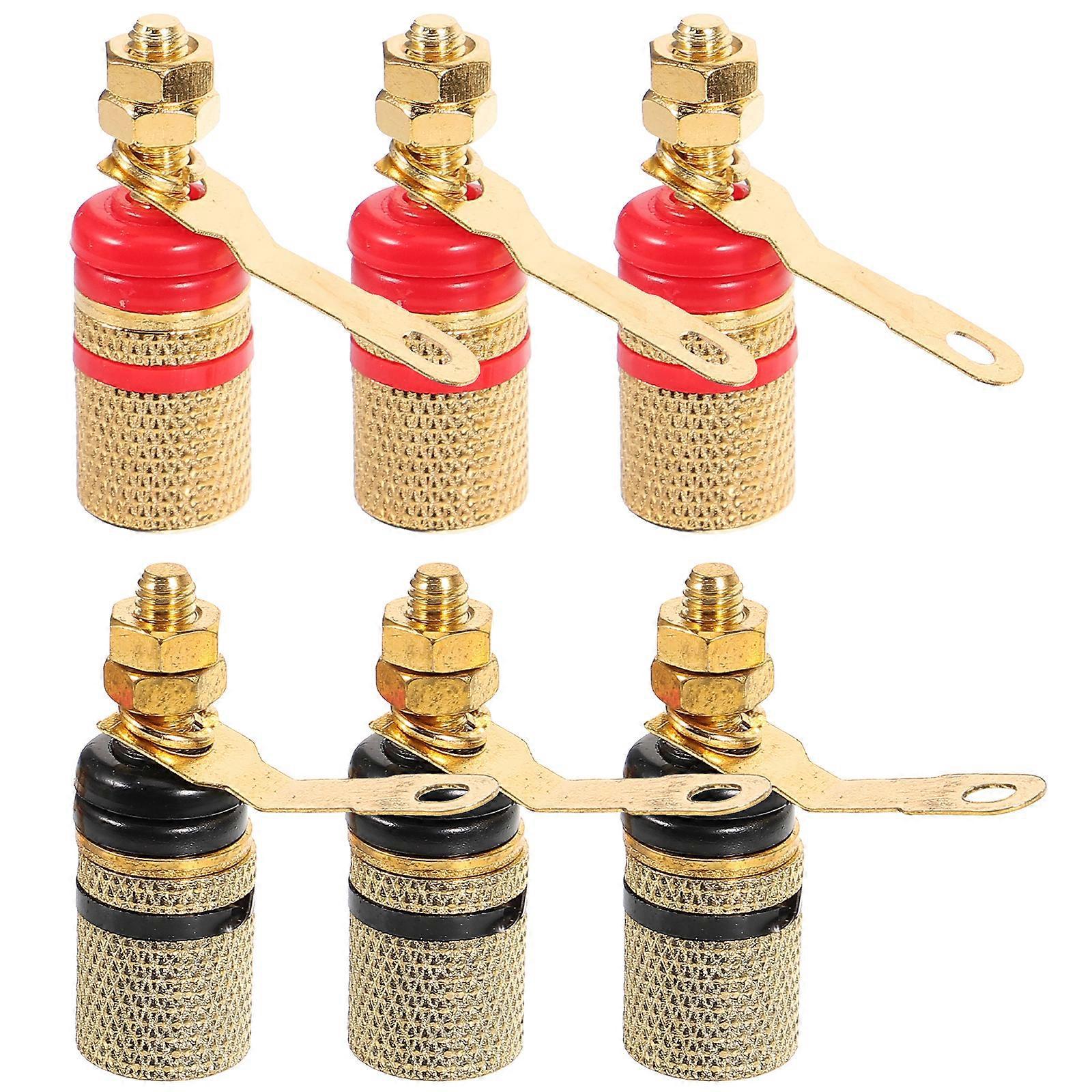 6 Stück Lautsprecher-anschlussklemmen Bananenbuchsen Für Verstärkerlautsprecher-4x2.5cm