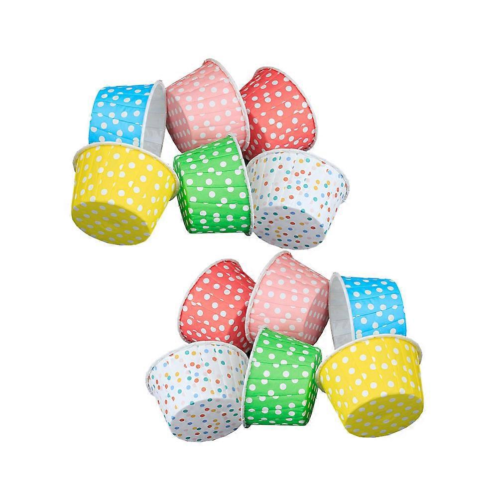 50 Stück Kuchenförmchen, Dessertschalen, Hitzebeständige Backformen, Punktbeschichtung, Curling-förmchen (farbe Zufällig)-siize 1
