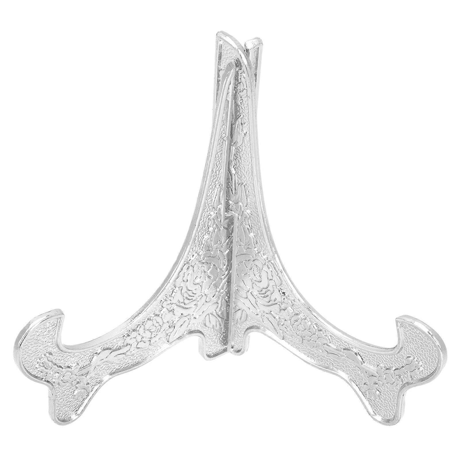 Präsentationsständer Aus Zinklegierung, Tellerhalter, Staffeleien, Bilderrahmen, Klappbarer Präsentationsständer-11.00x7.00x0.30cm-silver