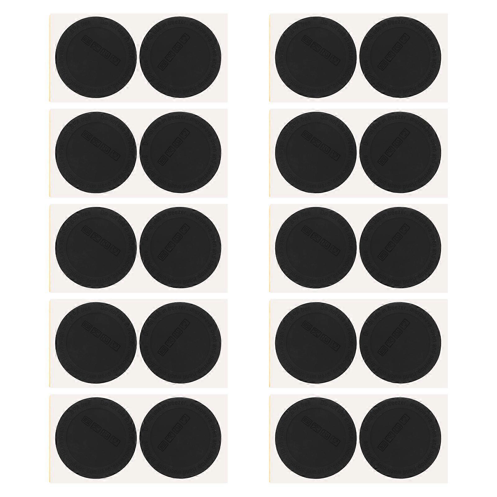 20 Stück Edelstahl-isolierbecher, Rutschfeste Klebepads, Verschleißschutzpads, Antirutschpads-0.2x5.6x5.6cm-black