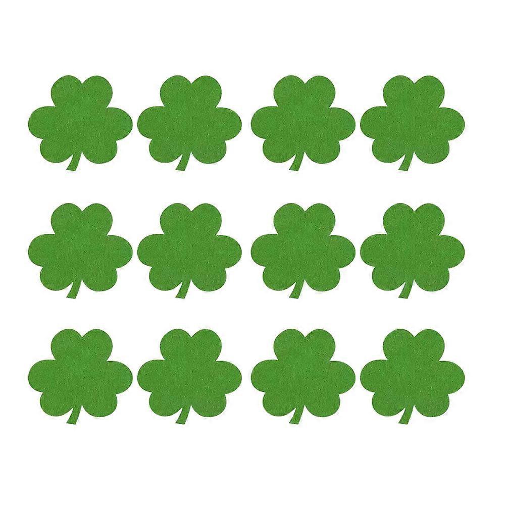 12 Stück St. Patrick's Day Kleeblatt-untersetzer Für Tassen Und Becher, Geeignet Für Zuhause Und Restaurant (grün)-10.00x10.00x0.10cm-green