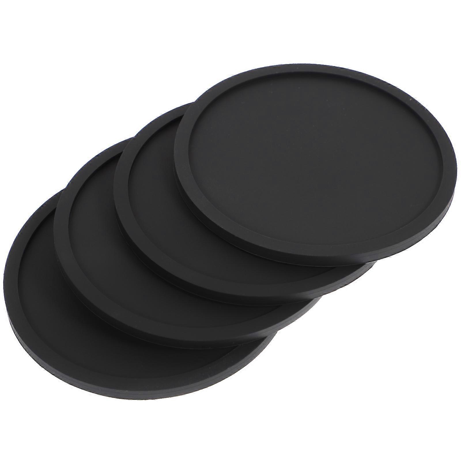 Stück Verdickte, Tropfende Silikonuntersetzer, Runde, Wärmeisolierende Teetassenmatten-10.00x10.00x0.20cm-grey