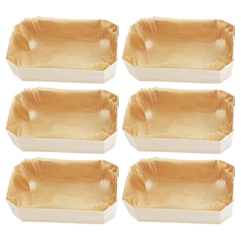 6-teiliges Diy-set Rechteckiger Küchenbackformen, Antihaftbeschichtet, Für Toast, Kuchen Und Sandwiches (holzfarbe)-14x9.5x5cm
