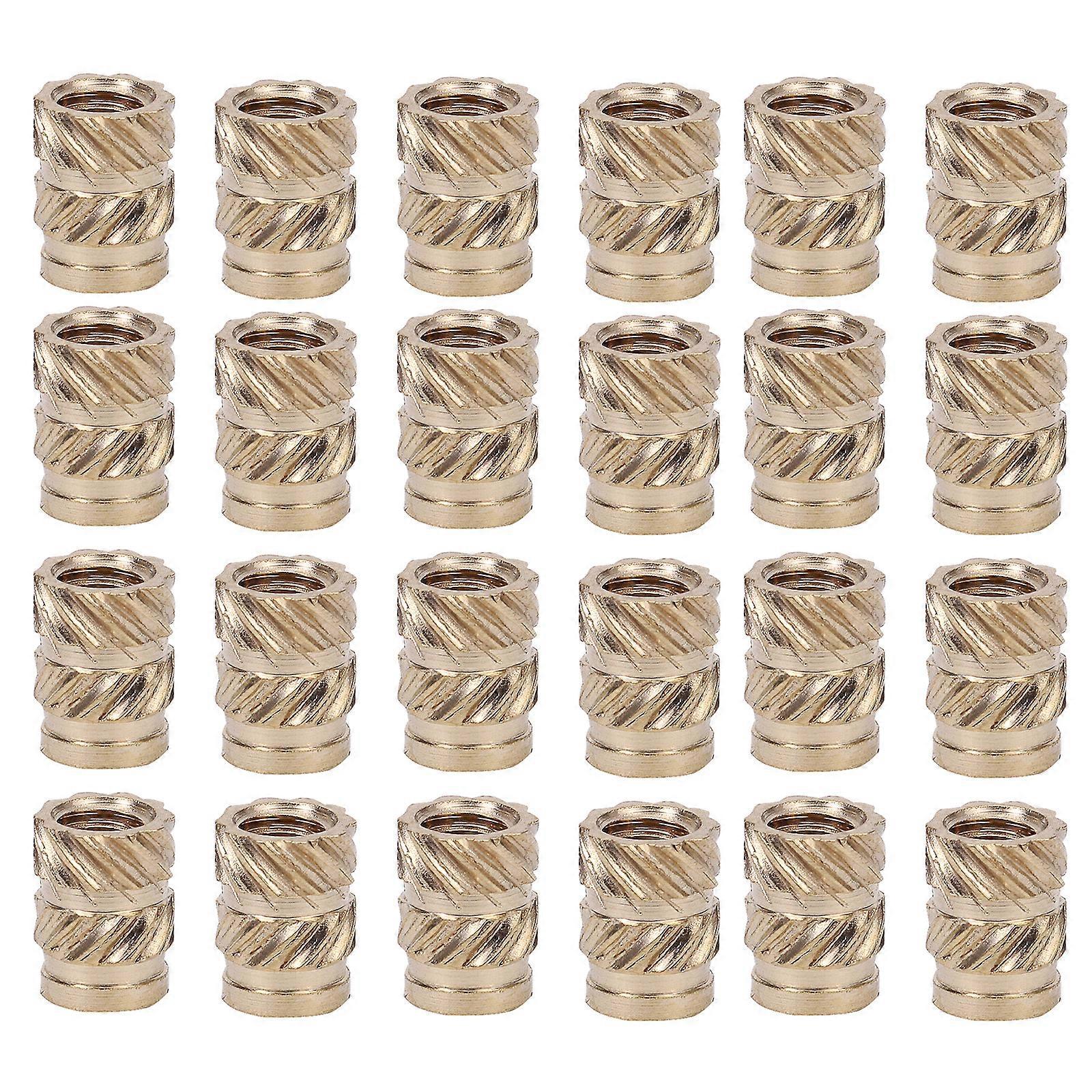 100 Stück Hitzebeständige Einpressmuttern Aus Kupfer, Gerändelte Gewindemuttern-0.4x0.3cm-golden