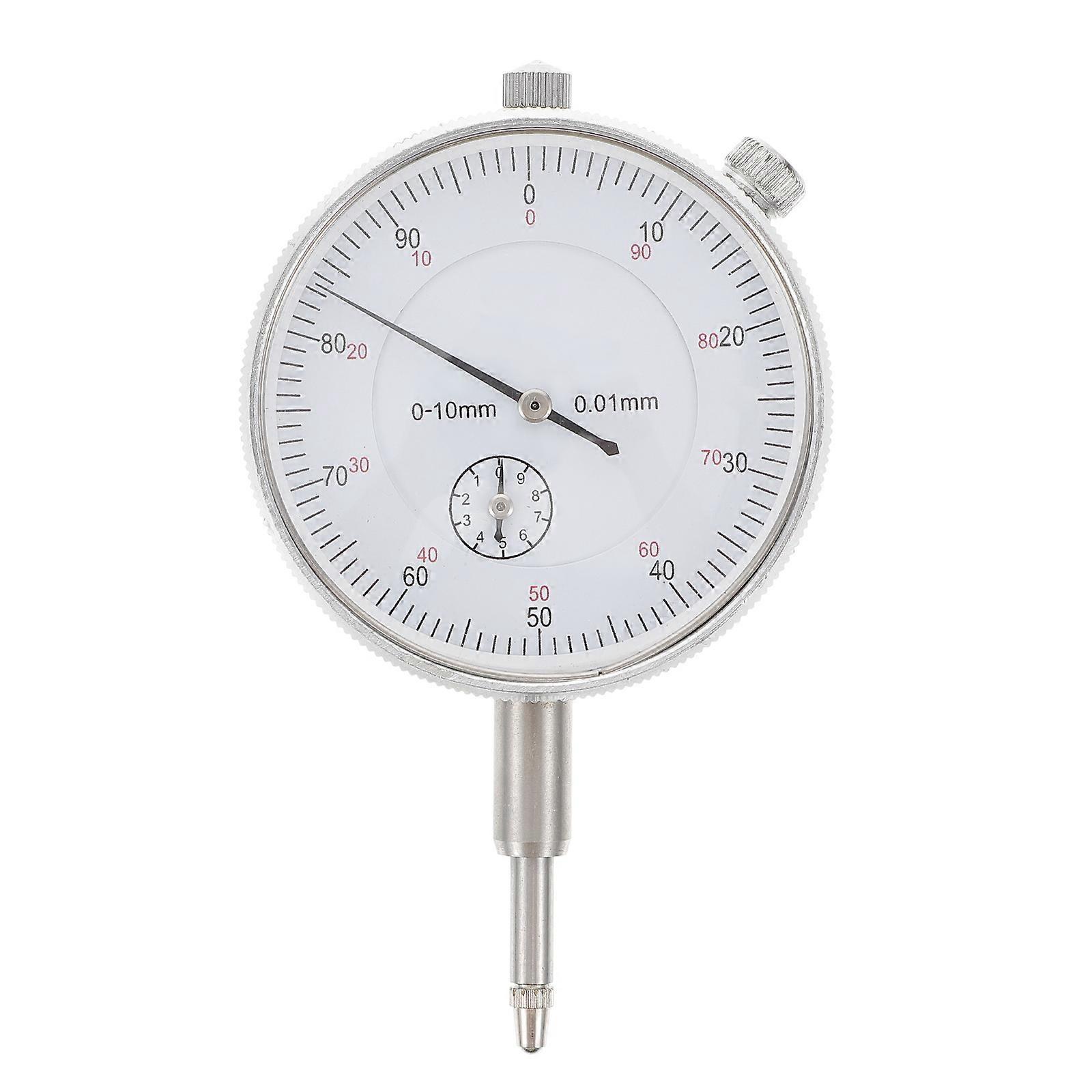 Ueetek 1 Stück Mechanische Messuhr Mit Messspitze, Messbereich 0-10 Mm (silber)-silver