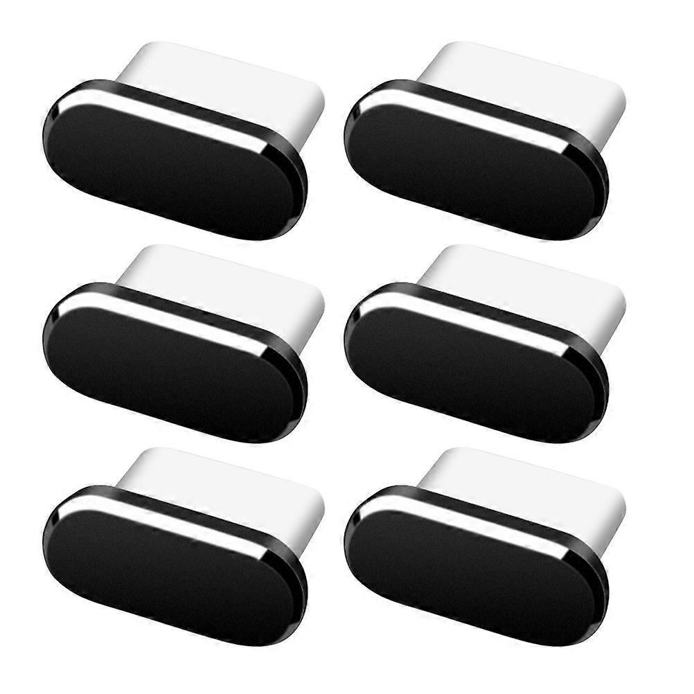 6 Stück Staubschutzstopfen Für Typ-c-anschlüsse, Kompatibel Mit Allen Typ-c-anschlüssen Von Smartphones-1.20x0.60x0.50cm-black