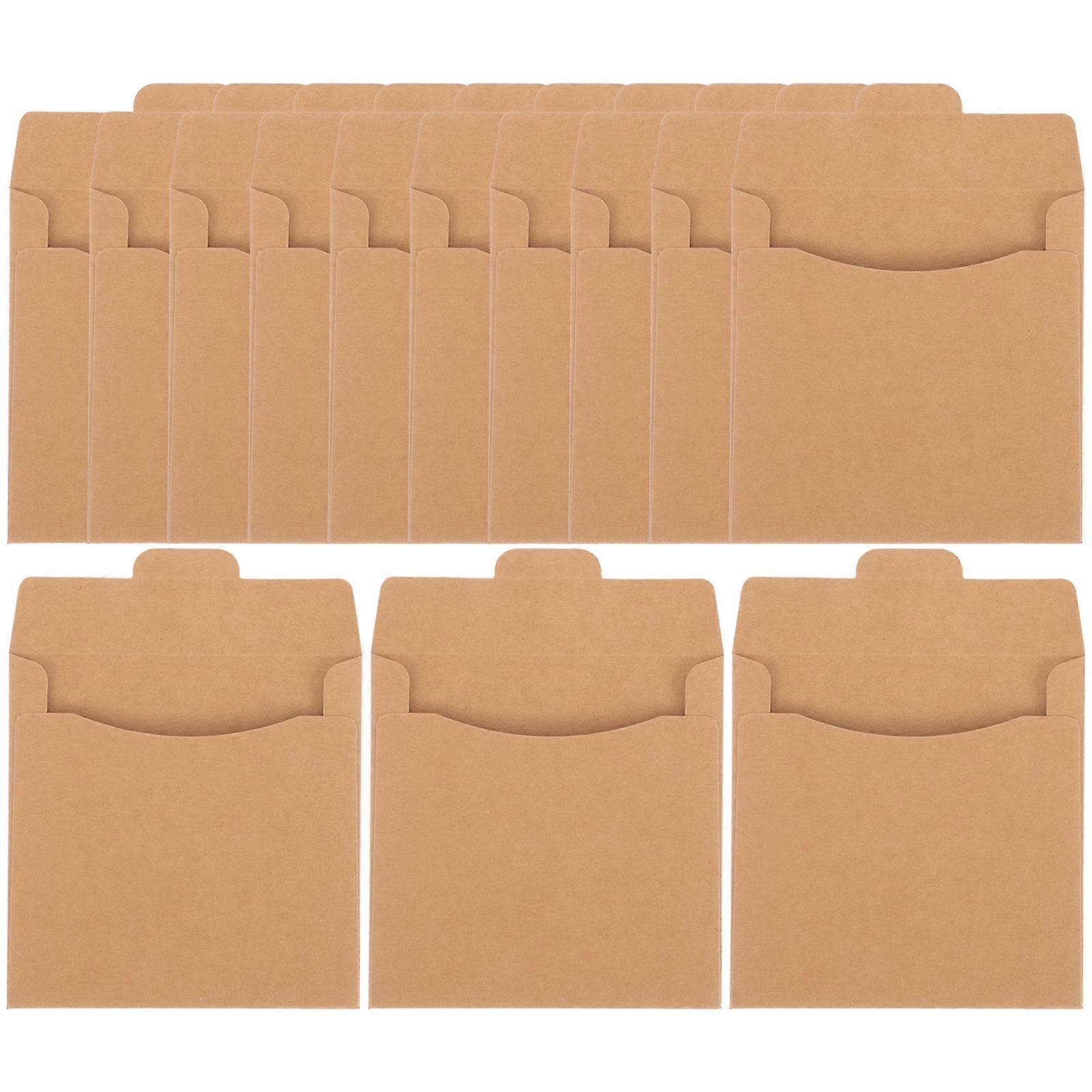 50 Stück Cd-hüllen Aus Kraftpapier, Dvd-verpackungsbeutel, Cd-aufbewahrungsbeutel, Cd-umschläge-15x12cm-light Brown