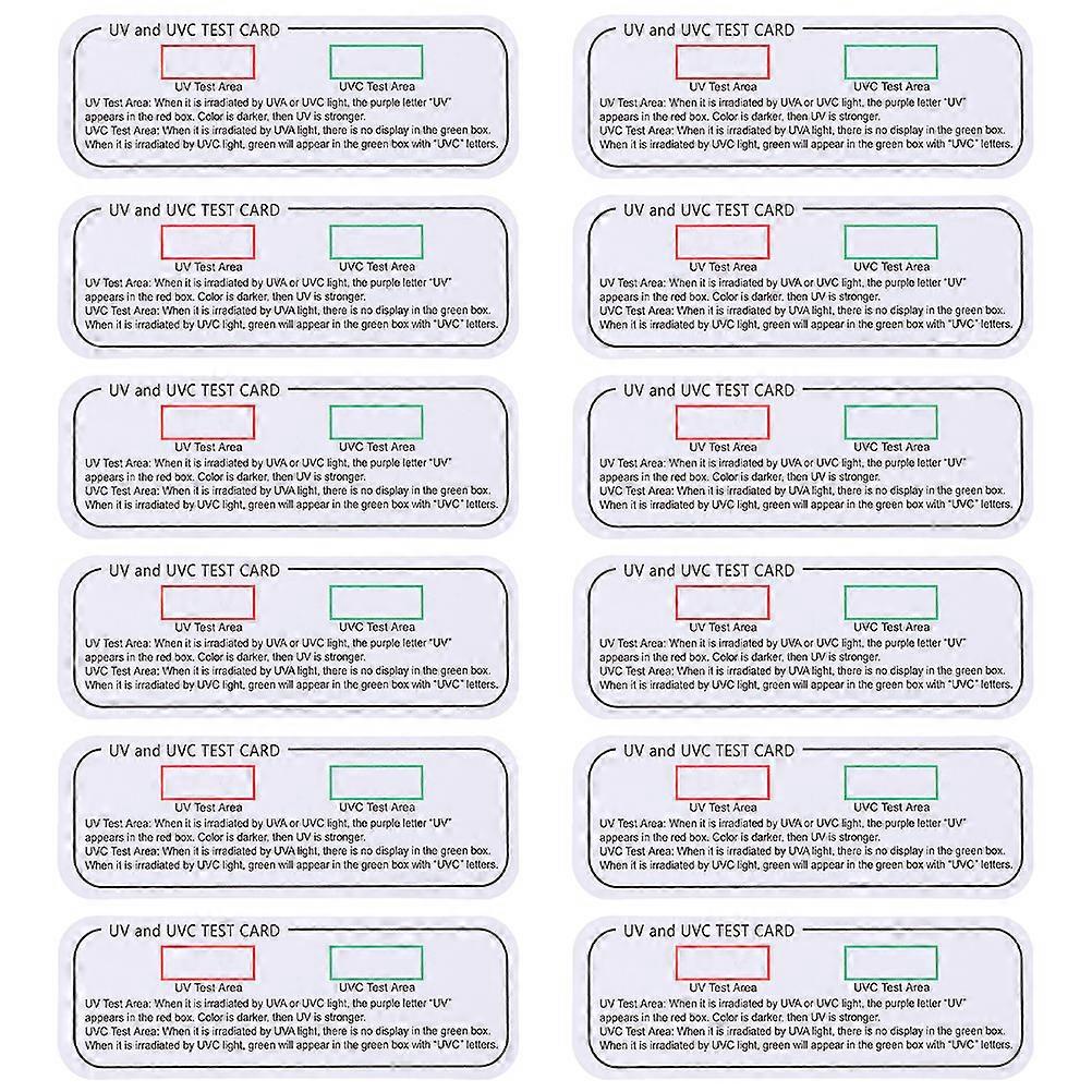 12 Stück Uvc-uva-testkarten, Uvc-licht-identifizierungskarten, Indikatorkarten, Uva-teststreifen-7x2.5x0.1cm