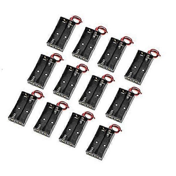 12 Stück Verkabelte 2 X 1,5v Aa Batteriehalter Im Kunststoffgehäuse-5.76x3.00x1.55cm