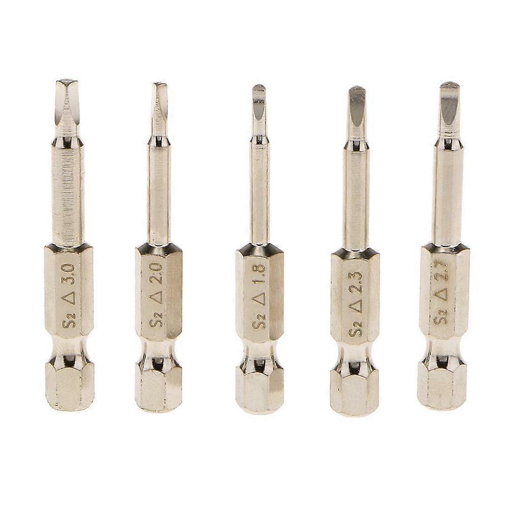 5-teiliges Set Magnetischer Dreieck-schraubendreherbits Aus S2-stahl, 1/4"-sechskant-silver