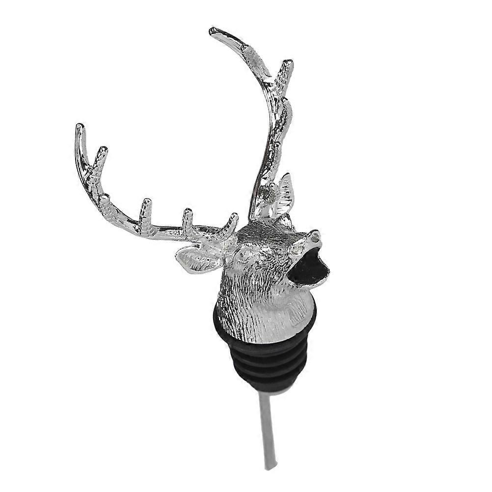 Weinausgießer In Hirschkopfform, Tierflaschenverschluss, Kreativer Weinausgießer Für Bar, Party, Restaurant (silber)-127cm-silver