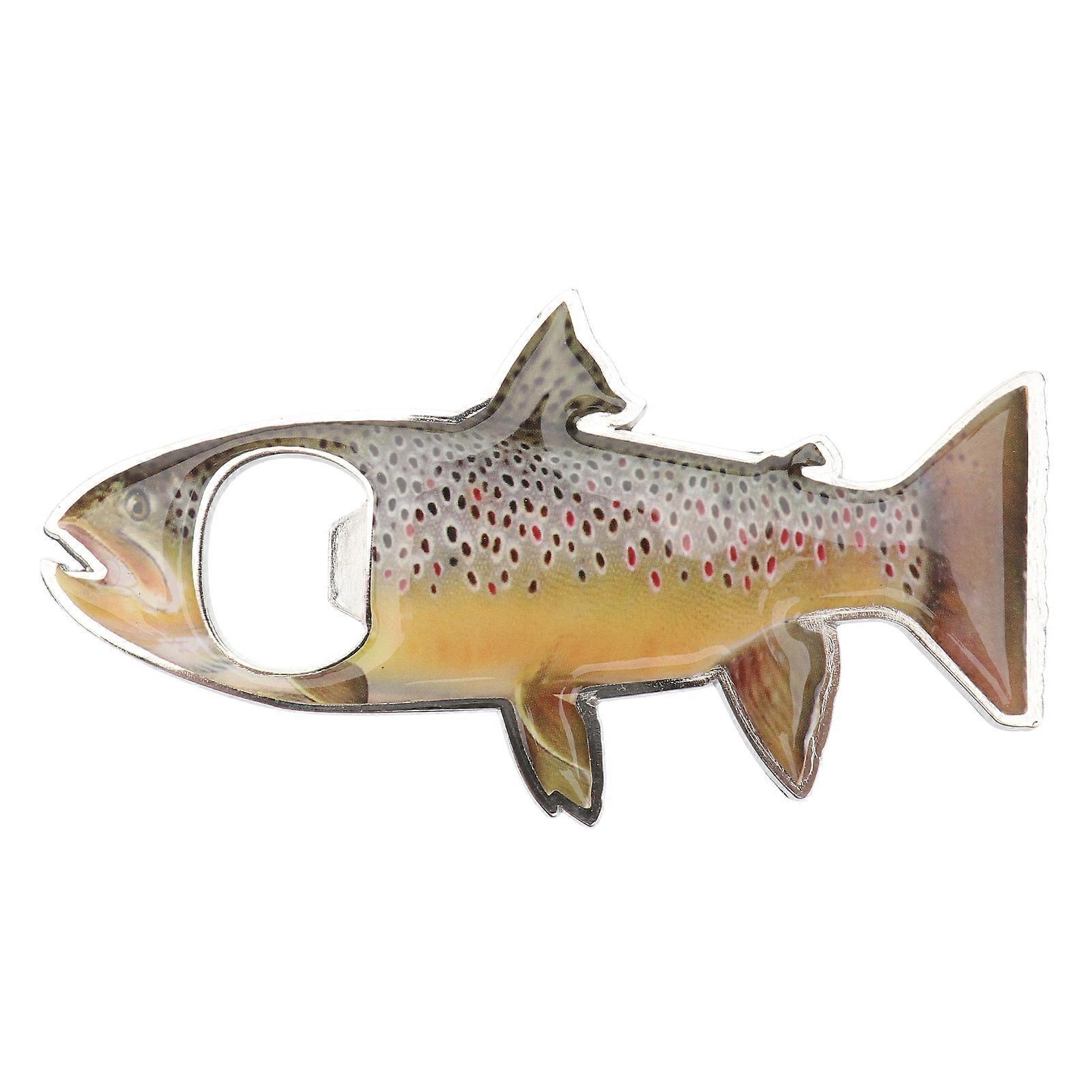 Kühlschrankmagnet Mit Flaschenöffner In Form Einer Regenbogenforelle Aus Edelstahl (zufälliges Design)