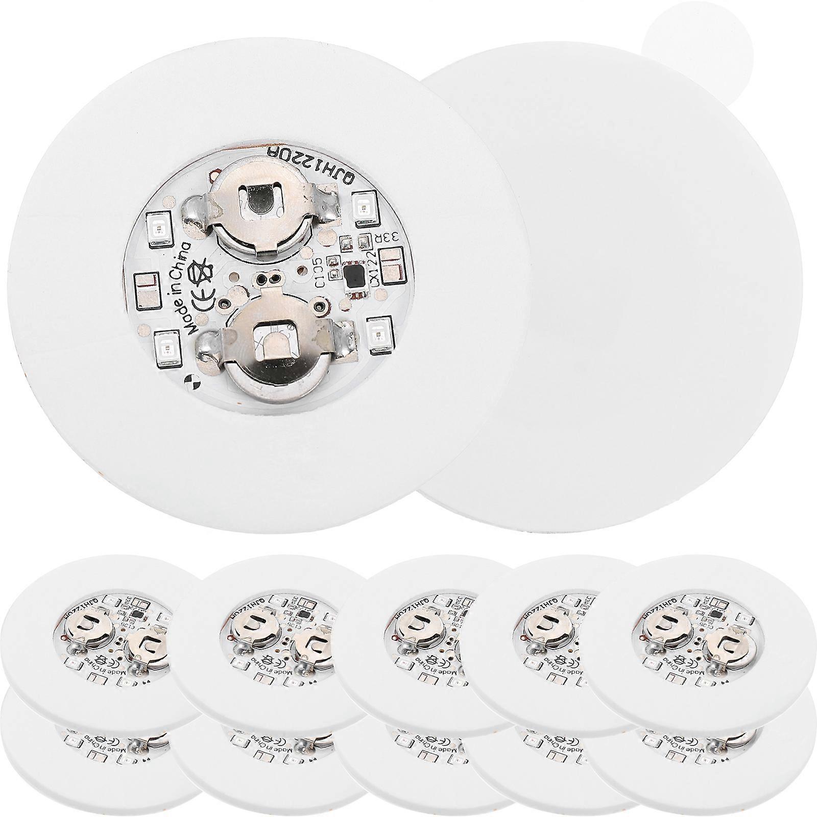 12er-set Led-untersetzer, Leuchtende Untersetzer, Blinkende Becheruntersetzer, Baruntersetzer-6x6x0.5cm-white