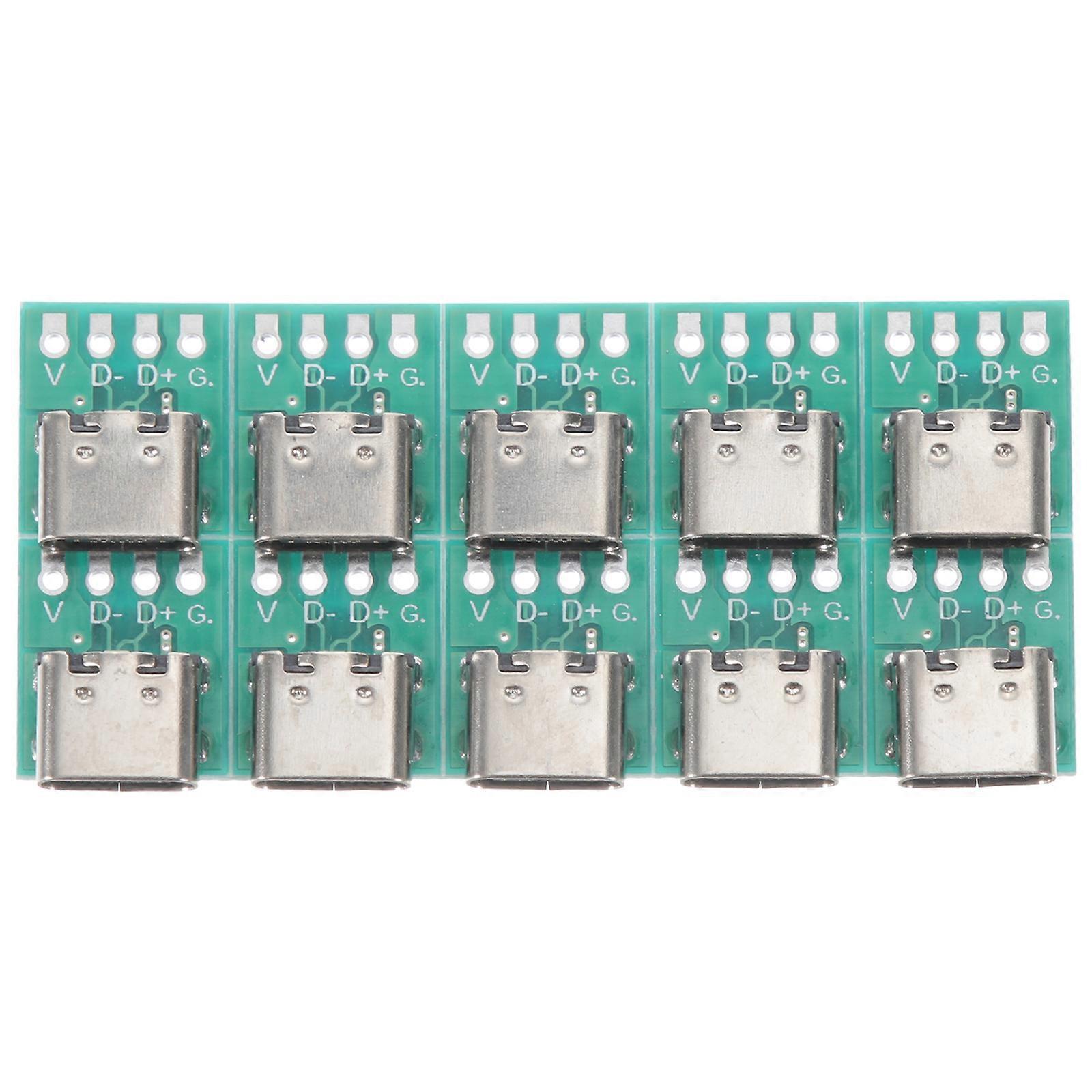 10 Stück Usb-c-anschlussplatinen Zum Selberbauen, Usb 3.1 Typ-c Buchsenadapter-1.50x1.20x0.40cm