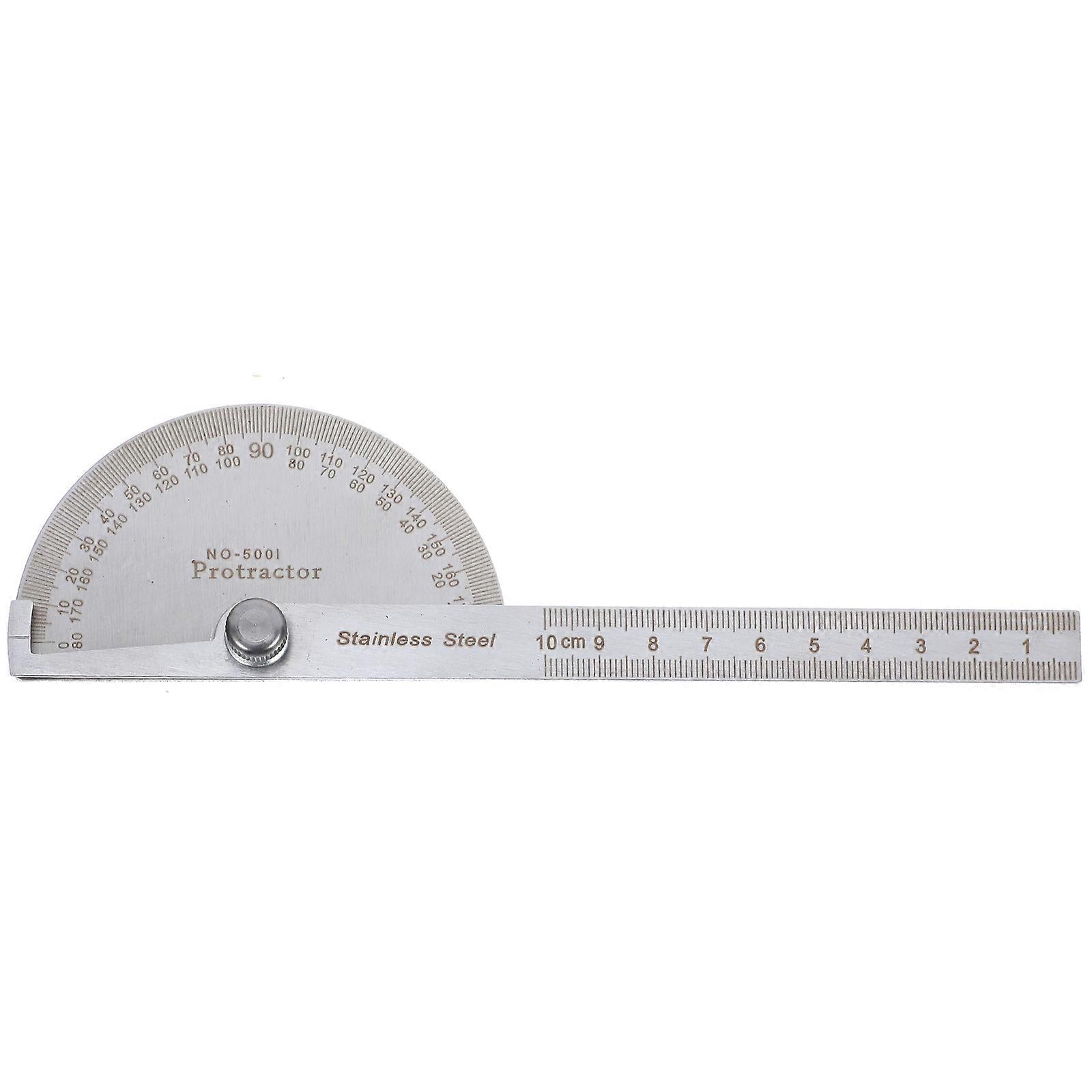 100 Mm Multifunktions-winkelmesser Aus Edelstahl, 180 Grad, Runder Kopf, Winkelmesser, Lineal, Schwenkarm-winkelmesser, Messwerkzeuge (silber)-silver