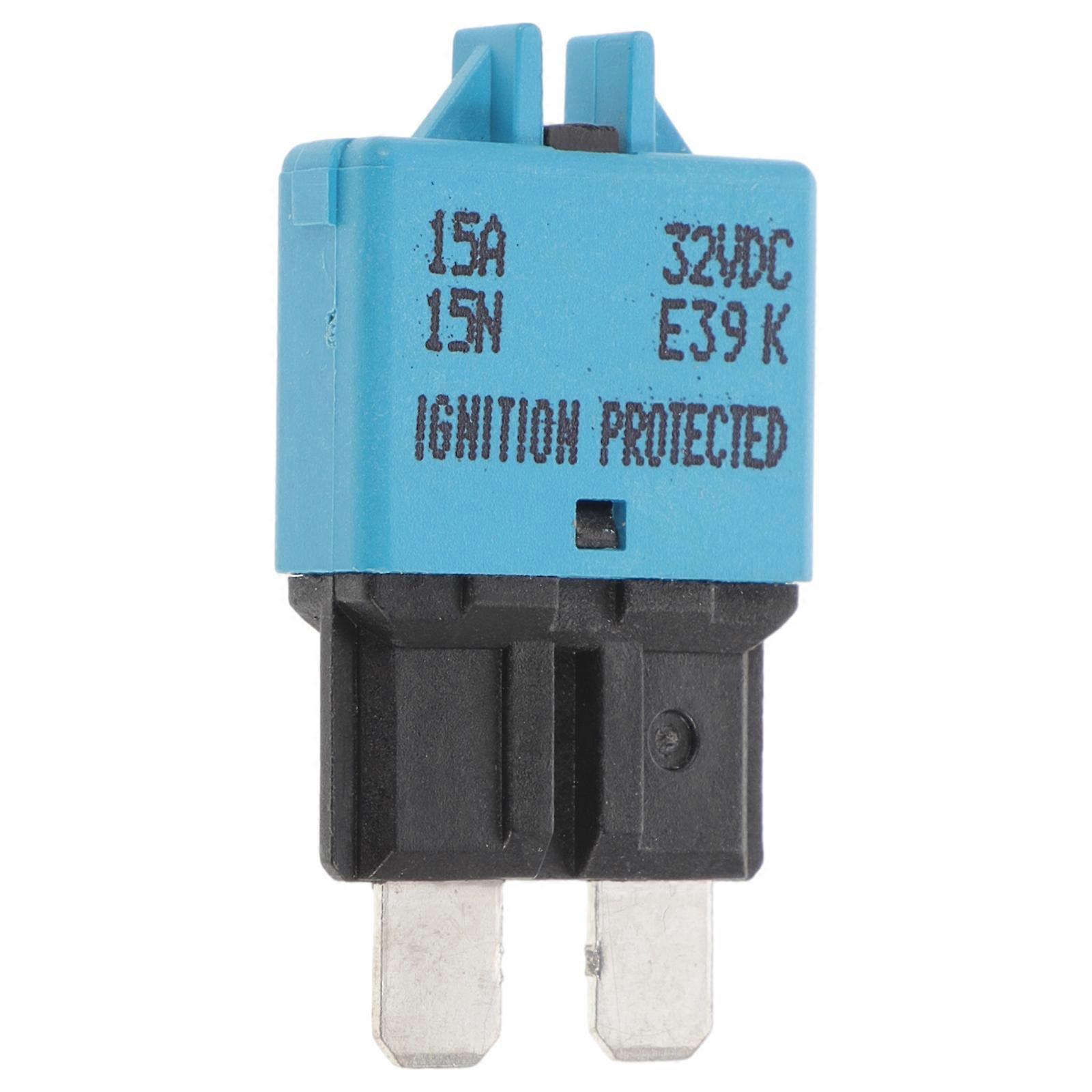 15a 32v Dc-leistungsschalter-auslösesicherungen Standard-sicherung Manuelle Rückstellung (blau)-3.50x1.20x0.60cm-blue
