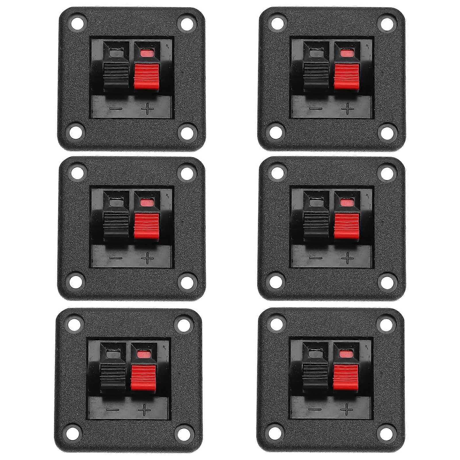 Stück Lautsprecheranschlussklemmen, Stereo-lautsprecheranschluss-verkabelungsplatine, Schalterplatte-4.2x4.2cm-black
