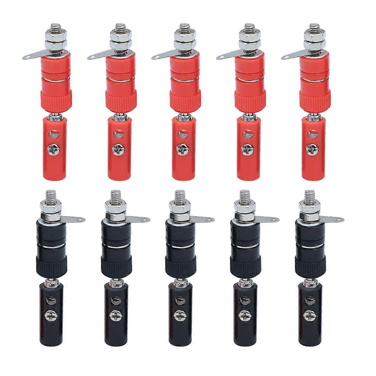 10 Paar Isolierte 4-mm-bananenstecker (rot + Schwarz)