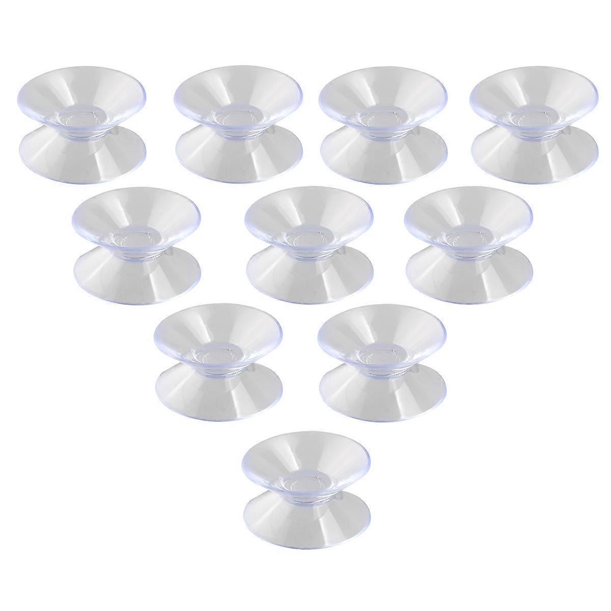 Nuolux 10 Stück 30 Mm Doppelseitige Saugnäpfe Für Glas Und Kunststoff (transparent)-3.00x3.00x1.50cm