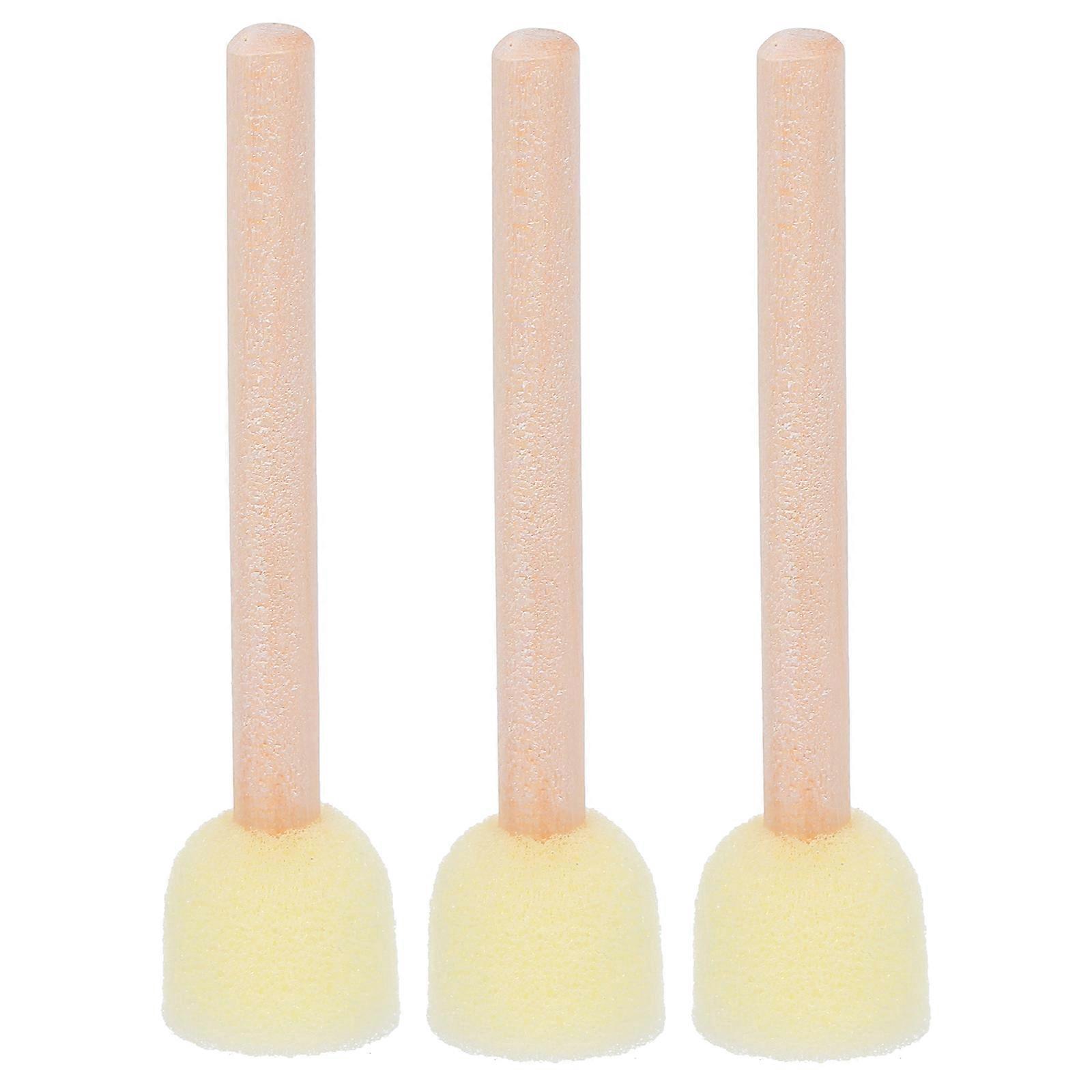 20-teiliges Set Runder Schwammpinsel Mit Holzgriff-8.5x2cm-yellow