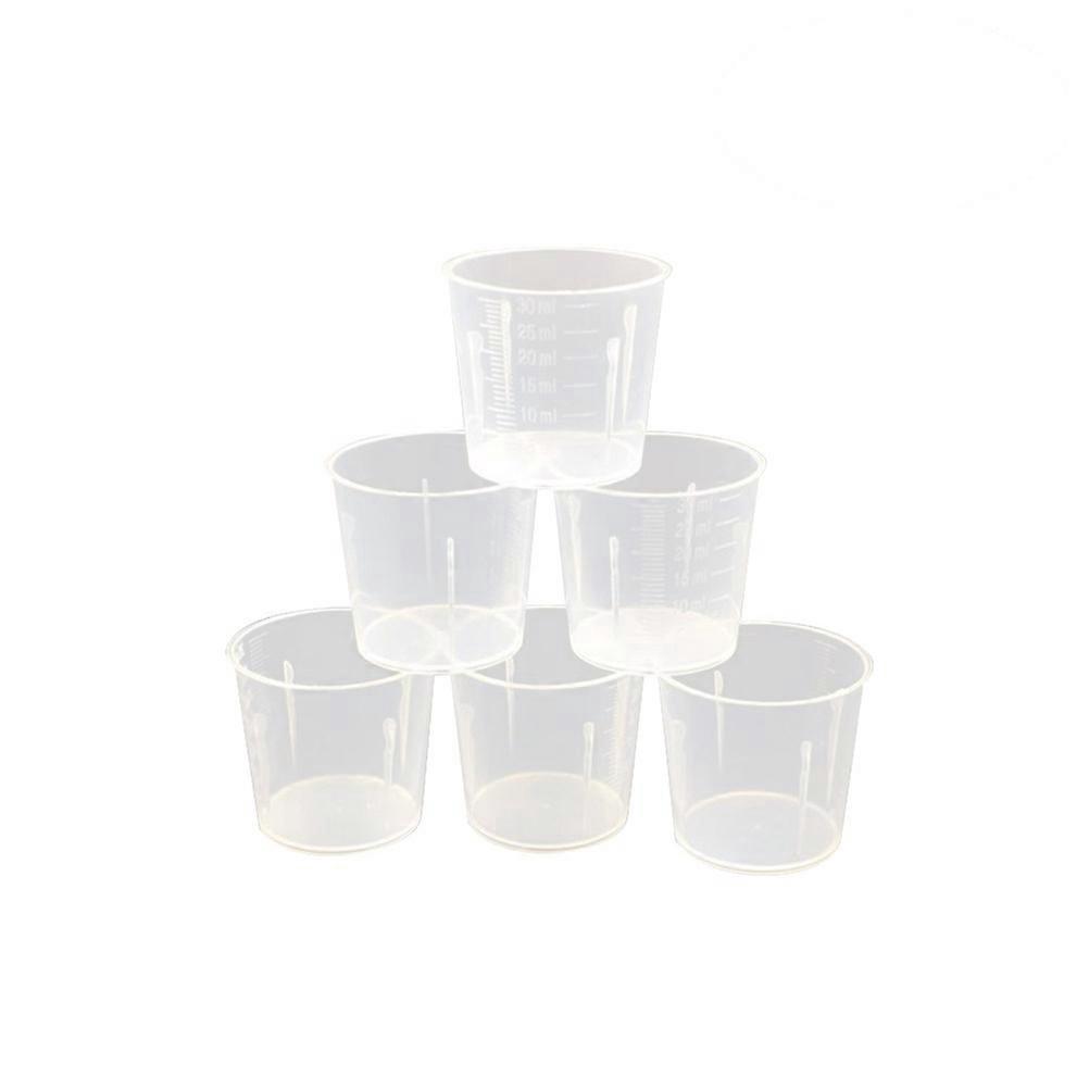 50 Stück 30 Ml Messbecher Aus Kunststoff, Transparente Flüssigkeitsbehälter Zum Mischen Von Farbe, Beize Und Epoxidharz