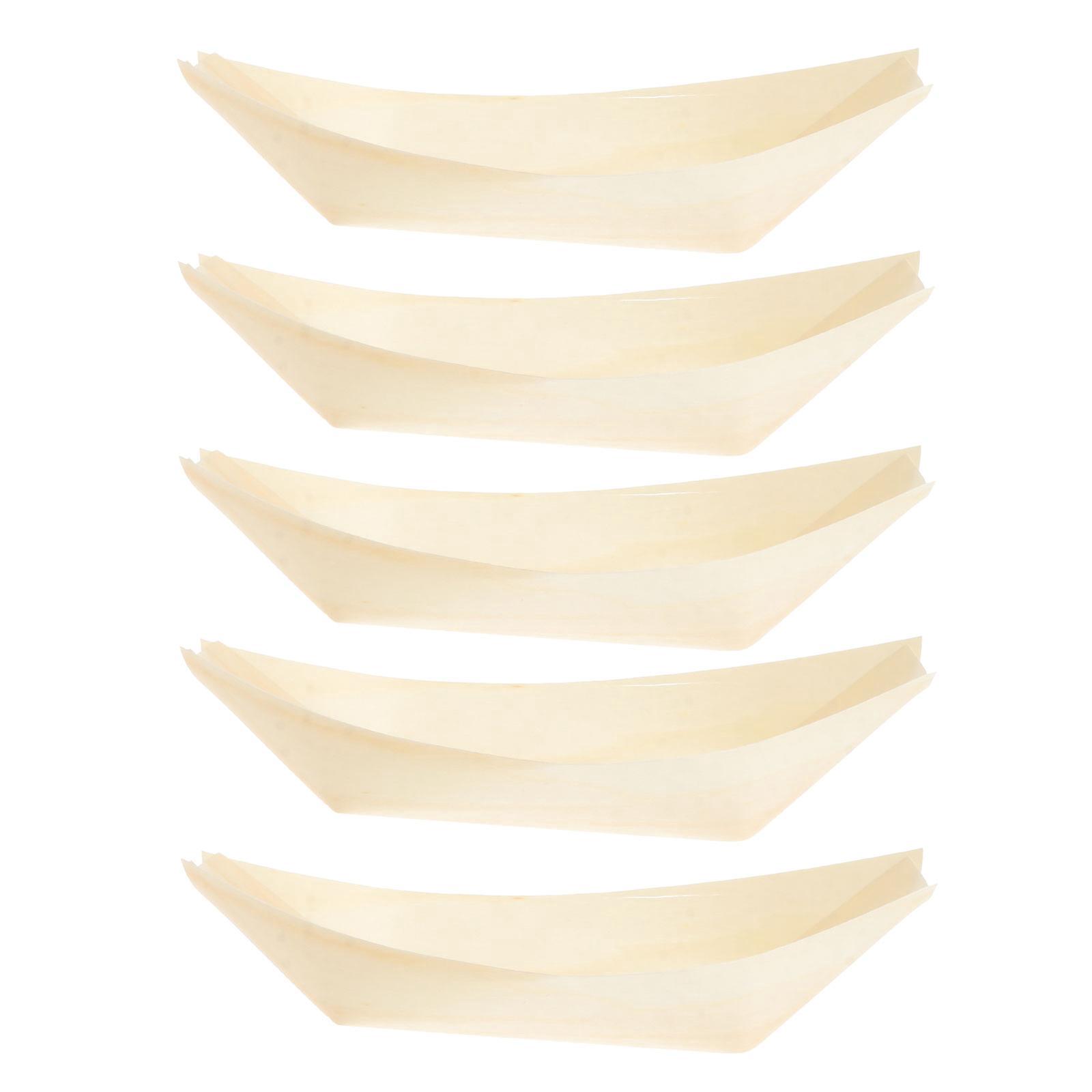 50 Stück Holzschalen, Snackschalen, Lebensmittelbehälter-14.00x8.00x4.00cm