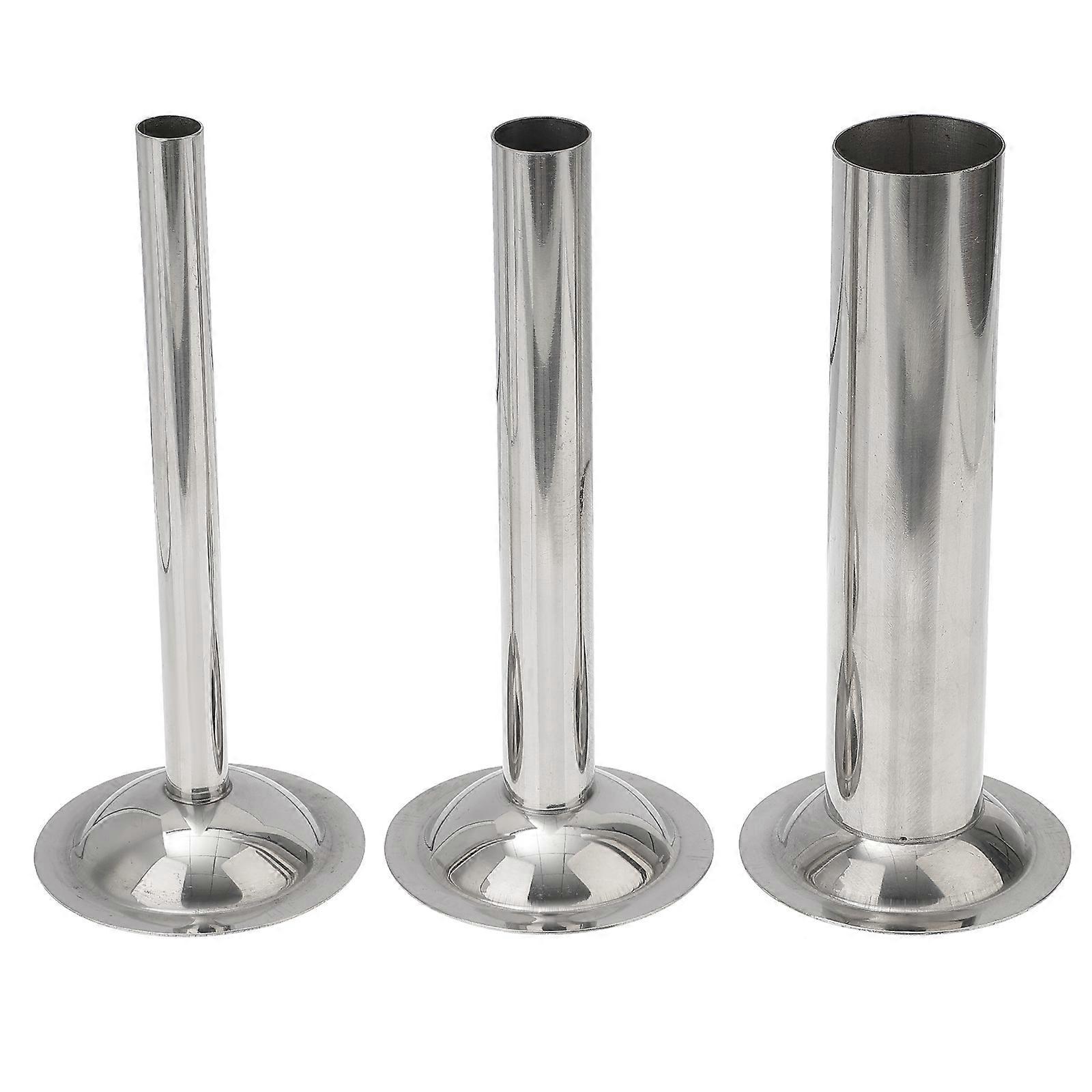 3-teiliges Wurstfüllrohr-set Aus Edelstahl, Fleischfüller, Fleischwolf-wurstfüllwerkzeug (größe 8)-6.8x6.8x16cm-silver
