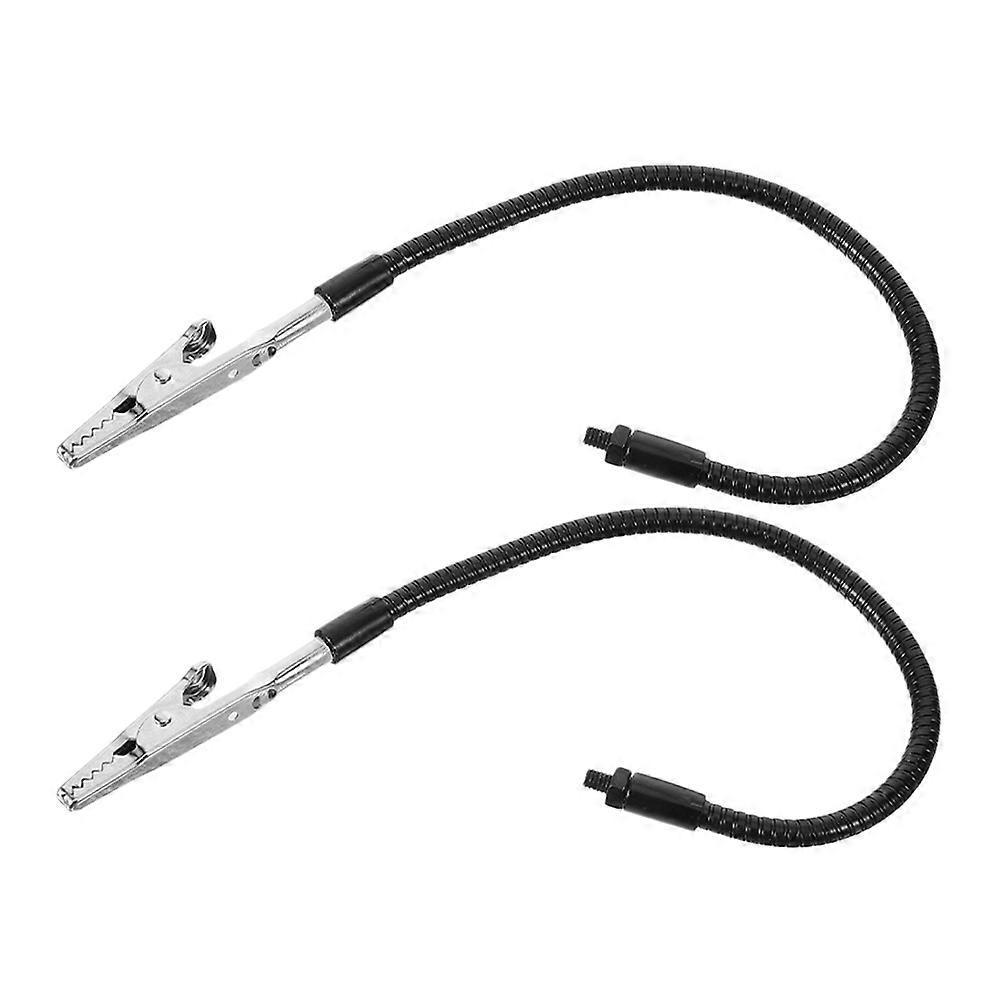 2 Stück Flexible Schwanenhals-metallklemmen Mit Krokodilklemmen, Vielseitig Einsetzbar, Zur Befestigung An Werkbänken-26.00x1.00x0.50cm-black