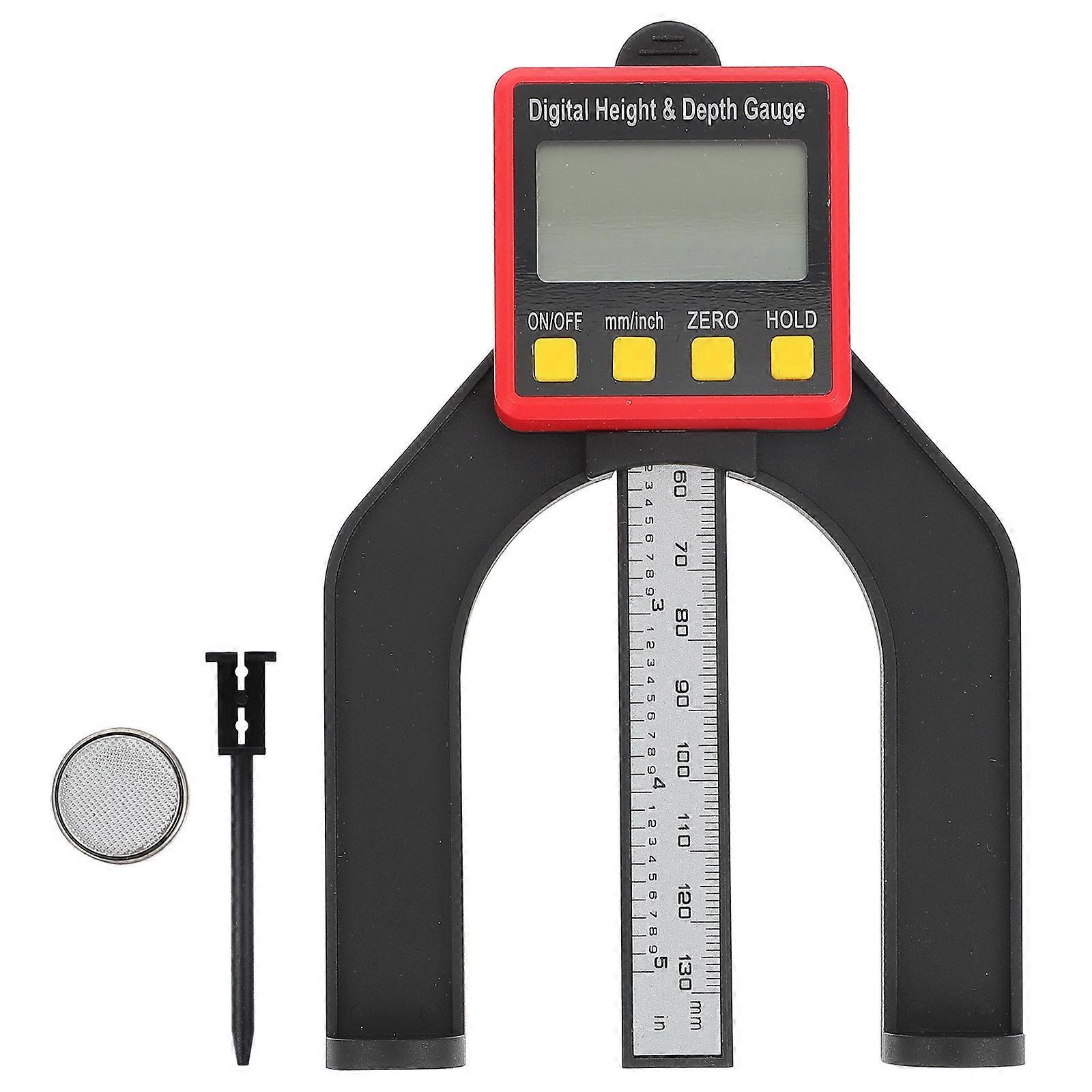 Magnetische Digitale Höhen- Und Tiefenanzeige 0-80 Mm Digitale Trittflächentiefenanzeige-15x9.8x1.8cm-black Red