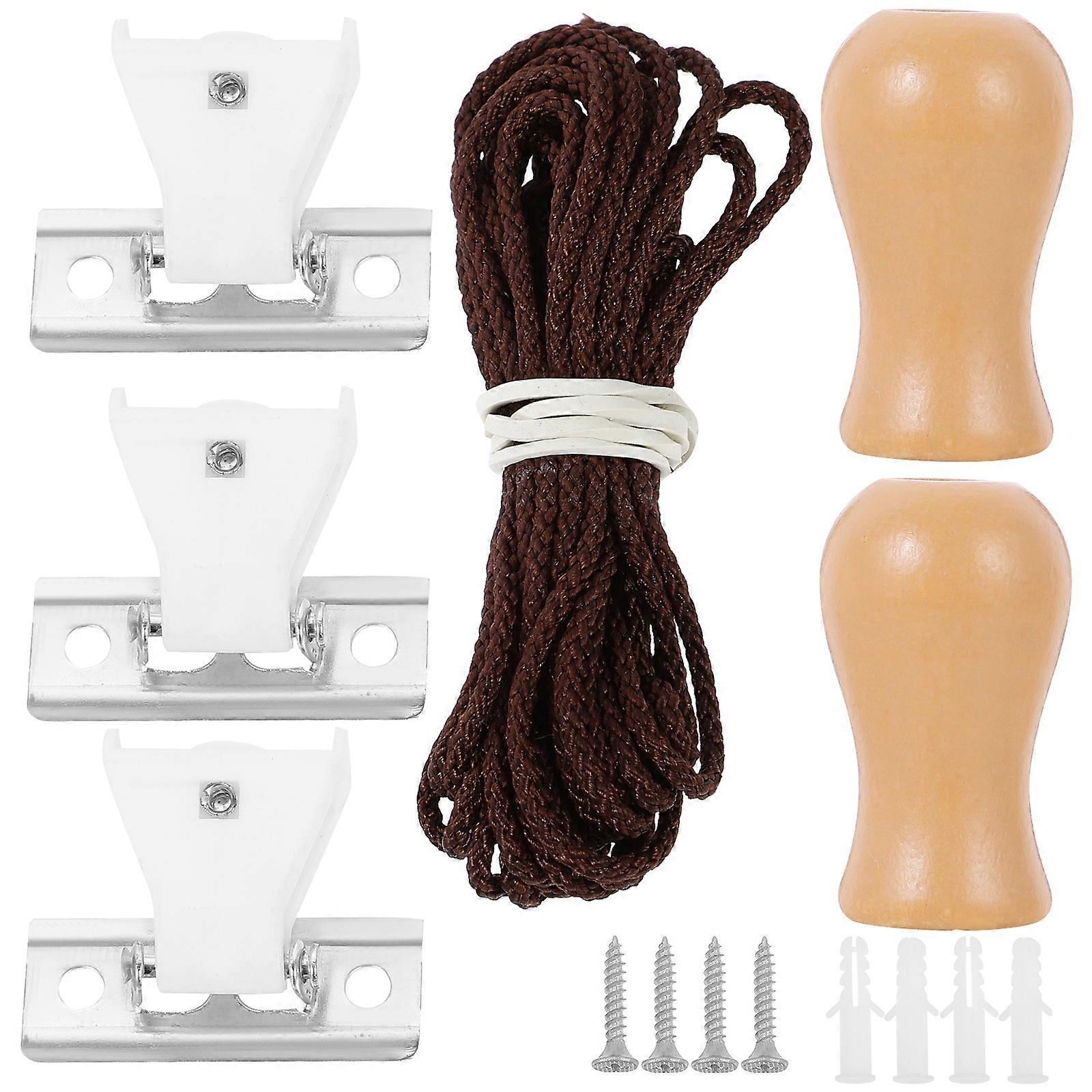 Set Bambus-rolloseil-zubehör, Rollladenteile, Rollo-beschläge-3x1.5cm