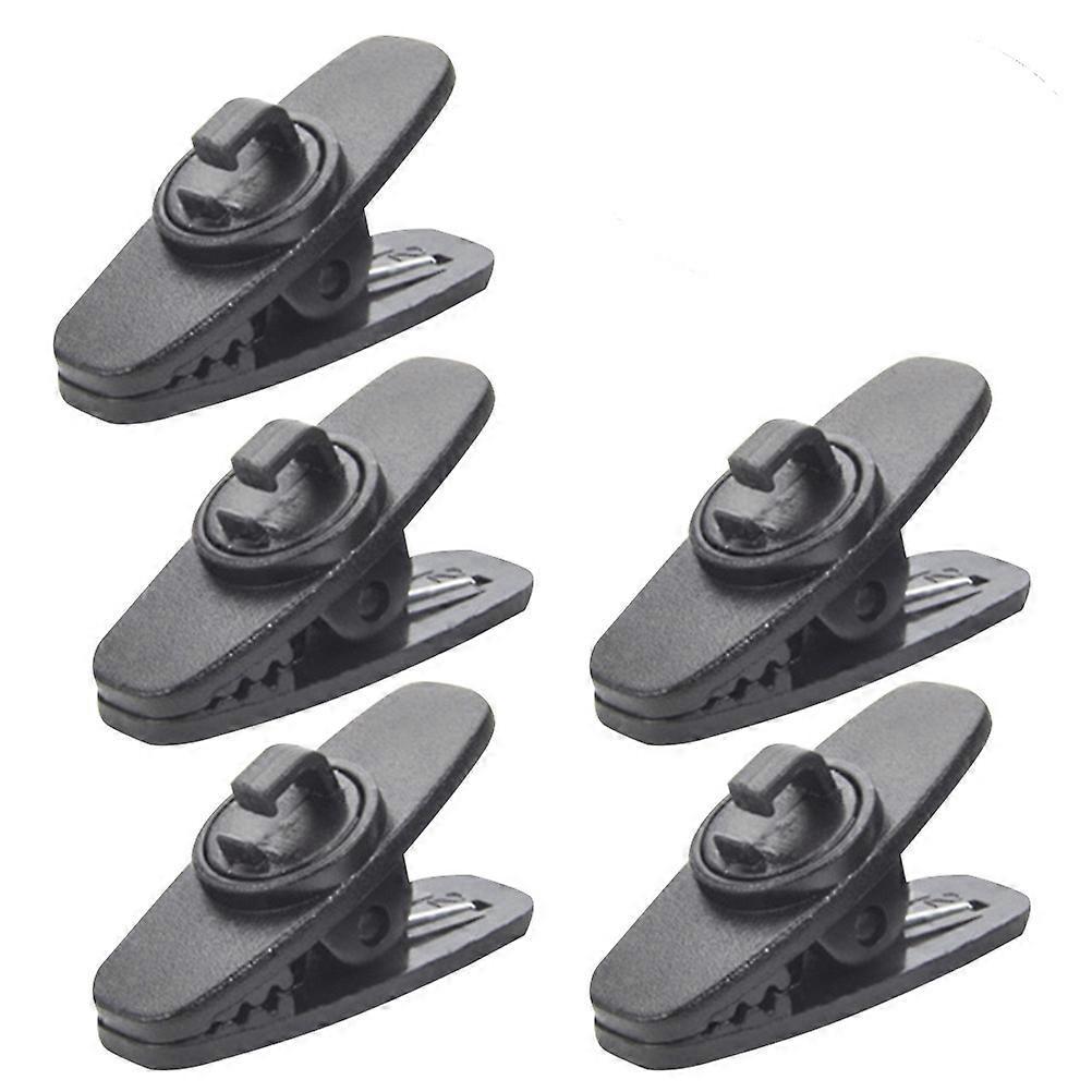5 Stück Tragbare Drehbare Kopfhörer-spaghetti-headset-klemmen, Neutrale Clip-headset-anschlusskragen-kopfhörerkabelklemmen (schwarz)-black