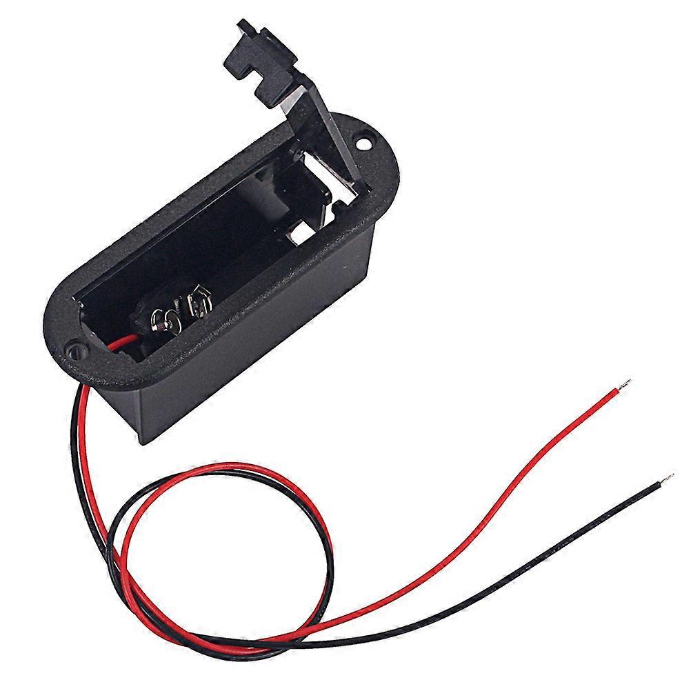 Professionelles 9v-batteriehaltergehäuse Für Aktive Gitarren- Und Bass-tonabnehmer Mit Batteriekabel (schwarz)-black