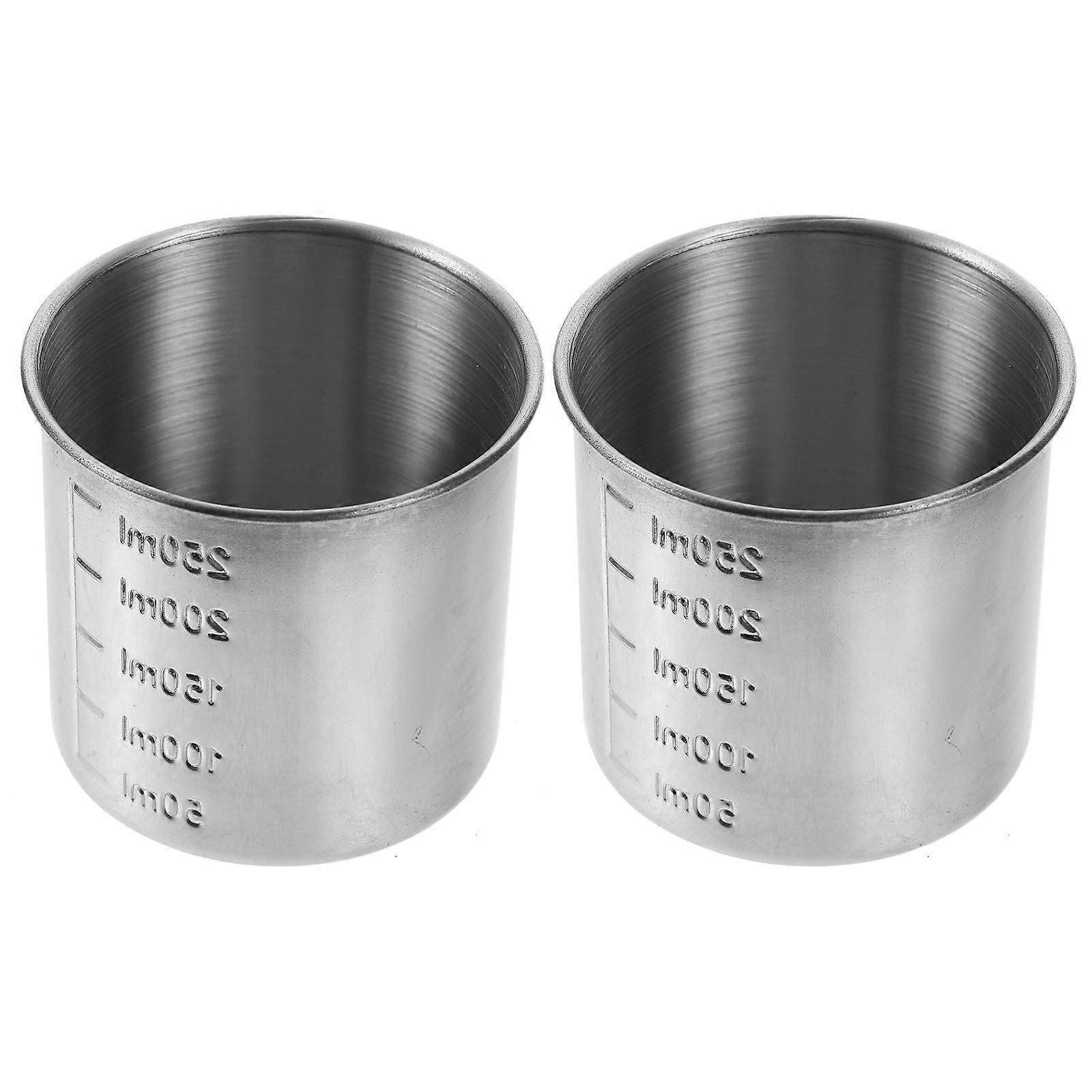Stück Messbecher Aus Edelstahl Mit Skala-7.5x7.5x7cm-silver