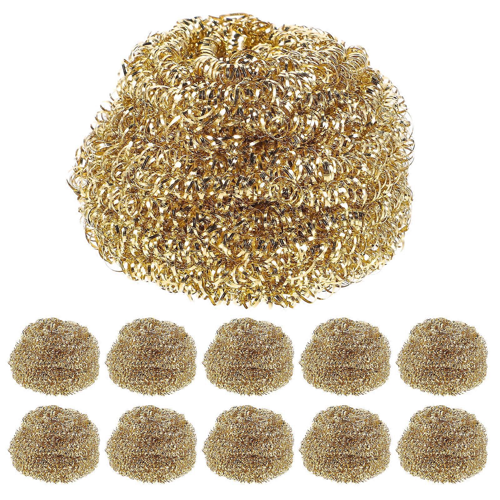 10 Stück Lötspitzenreiniger Aus Messingdrahtkugeln Zur Reinigung Von Lötkolben Und Lötspitzen-5.40x5.30x3.50cm-golden