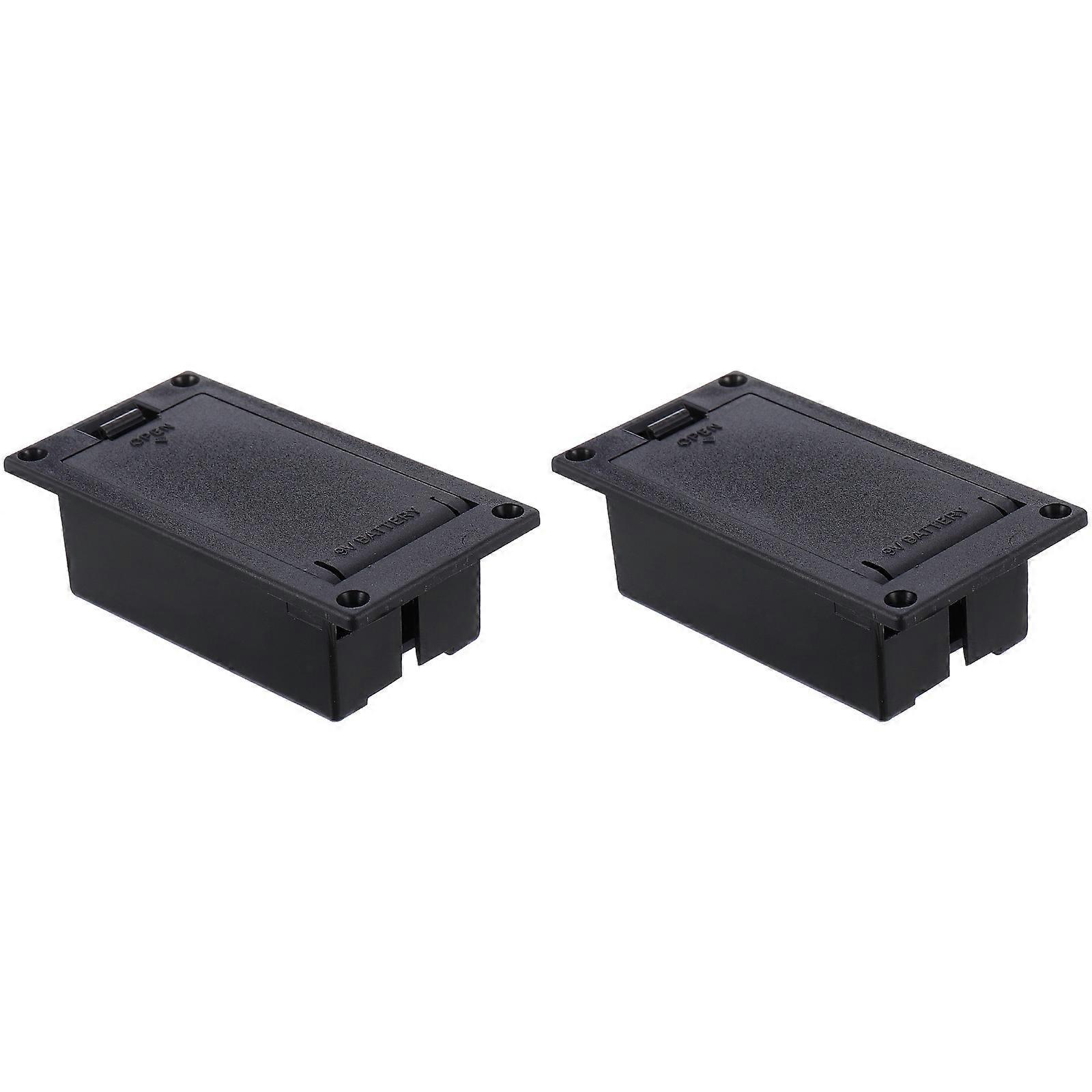 2 Stück 9v-batteriefach Für Gitarren- Und Bass-aktivtonabnehmer-7.25x3.85cm-black
