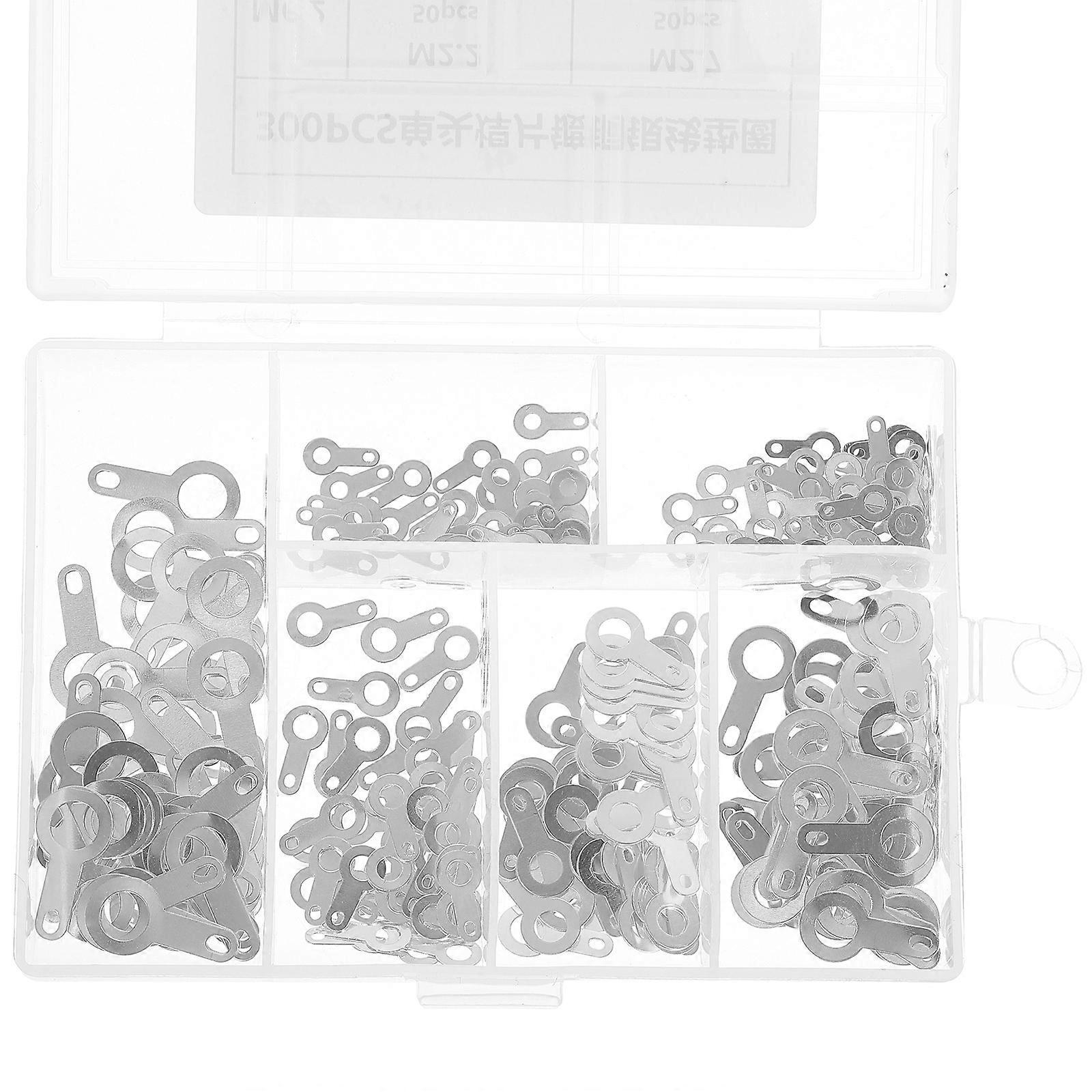 1 Schachtel/300 Stück M2,2-m6,2 Einzelkopf-lötanschluss-kupferplattierungs-flachscheiben Für Instrumente Und Apparate-12.5x6.5cm-silver