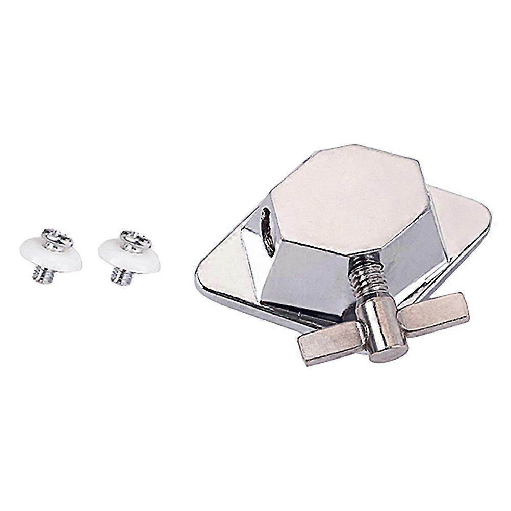 Standtom-beinhalterung, Robuste Metall-trommelfußplatte, Schlagzeuggestell, Percussion-teil (silber)-6.9x4.88cm-silver