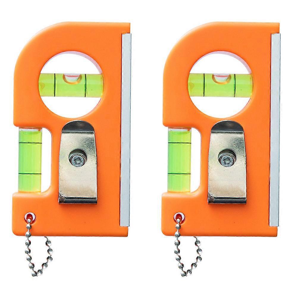 2 Stück Praktische Wasserwaage, Hochpräzise Wasserwaage, Mini-auswuchtkalibrator-8.5x4.5cm-orange