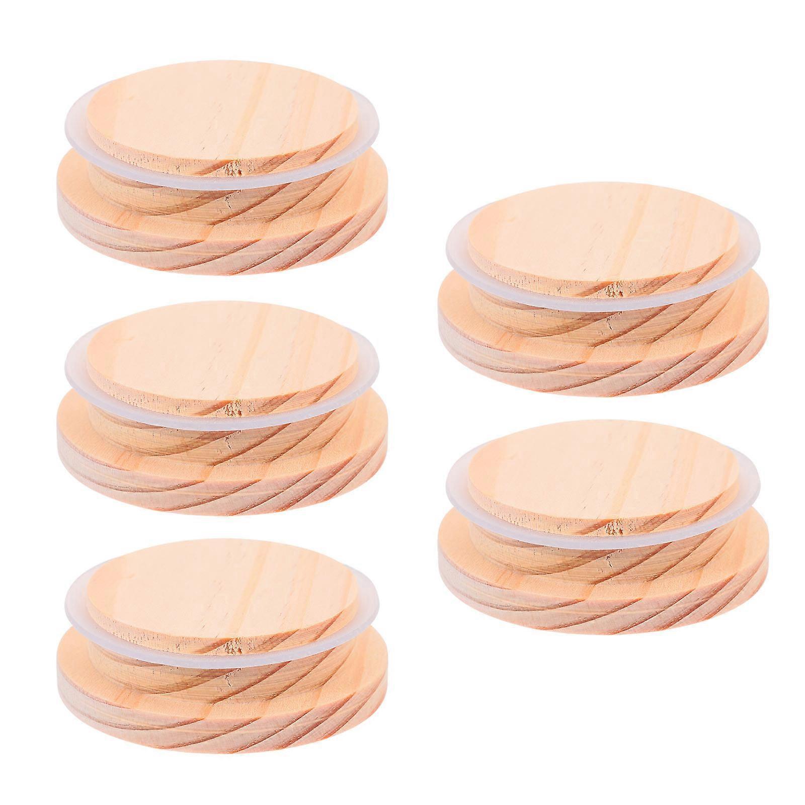 5er-pack Robuste Holzdeckel Für Tassen, Kaffeebecher, Gläser Und Dosen-1.9x6.1cm