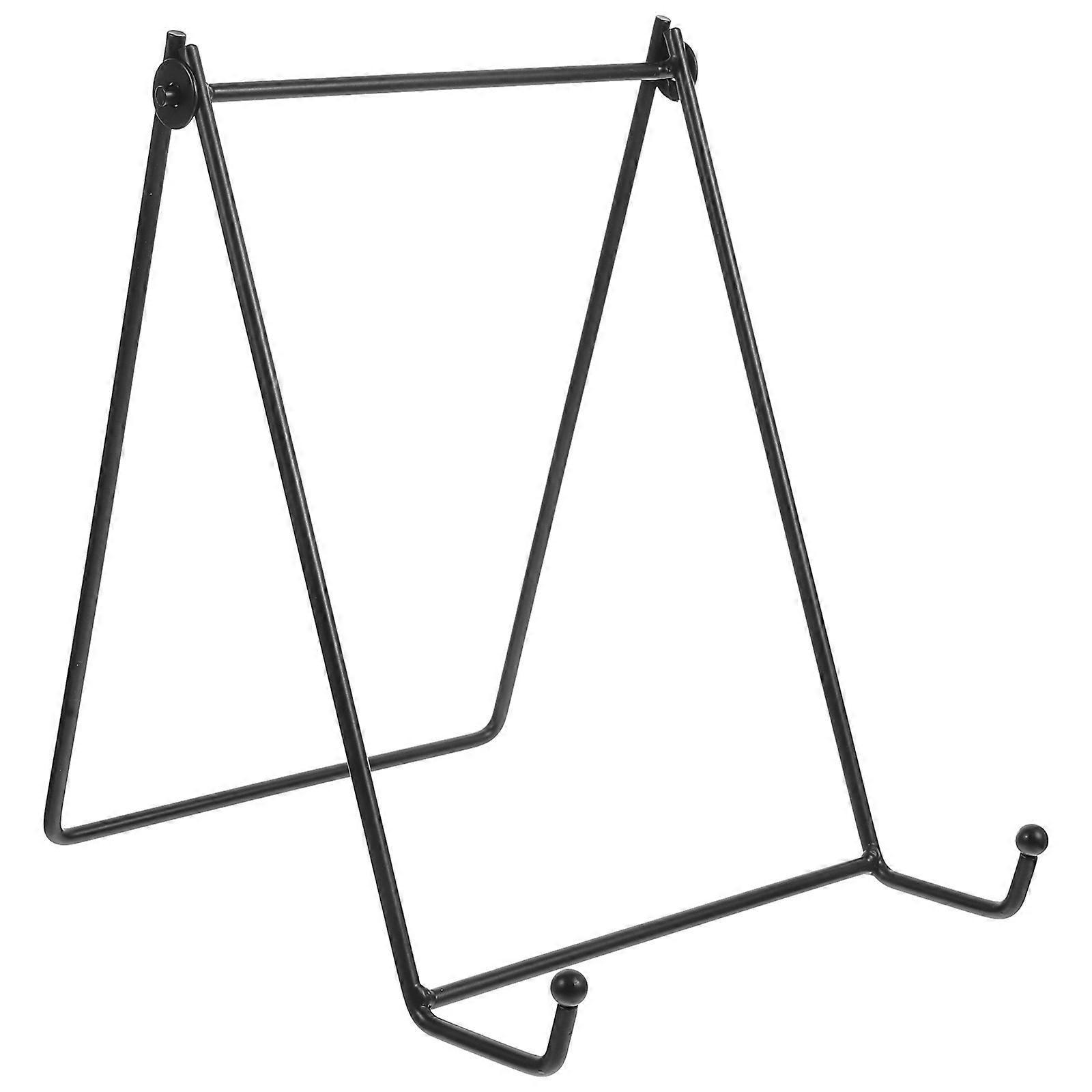 Staffelei Aus Metall, Tellerständer, Bilderrahmenständer, Tellerhalter, Fotoständer-21x20x16cm-black