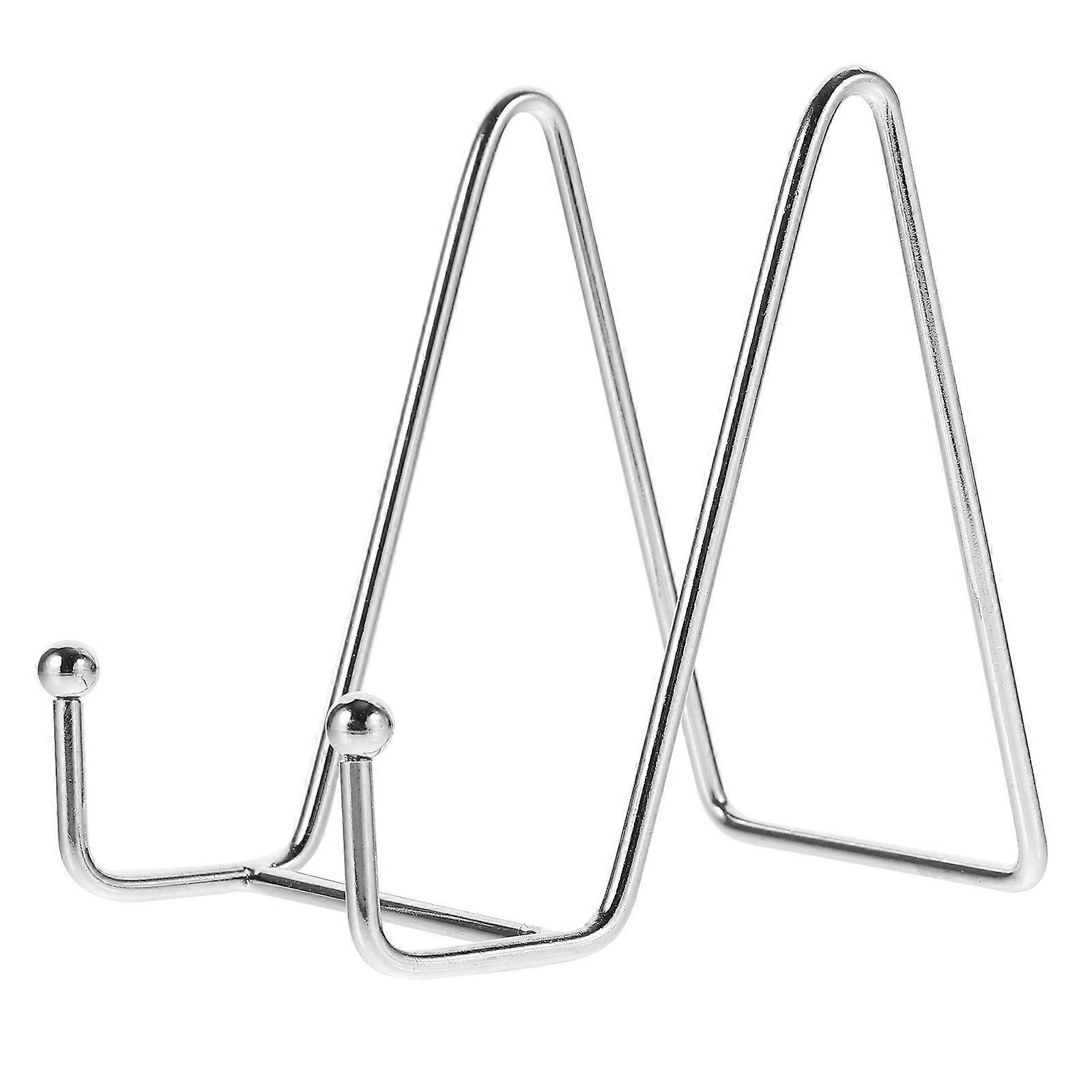 Bilderrahmenständer, Präsentationsplattenhalter, Metallrahmenhalter, Fotostaffelei-7.5x10.5x10.5cm-silver