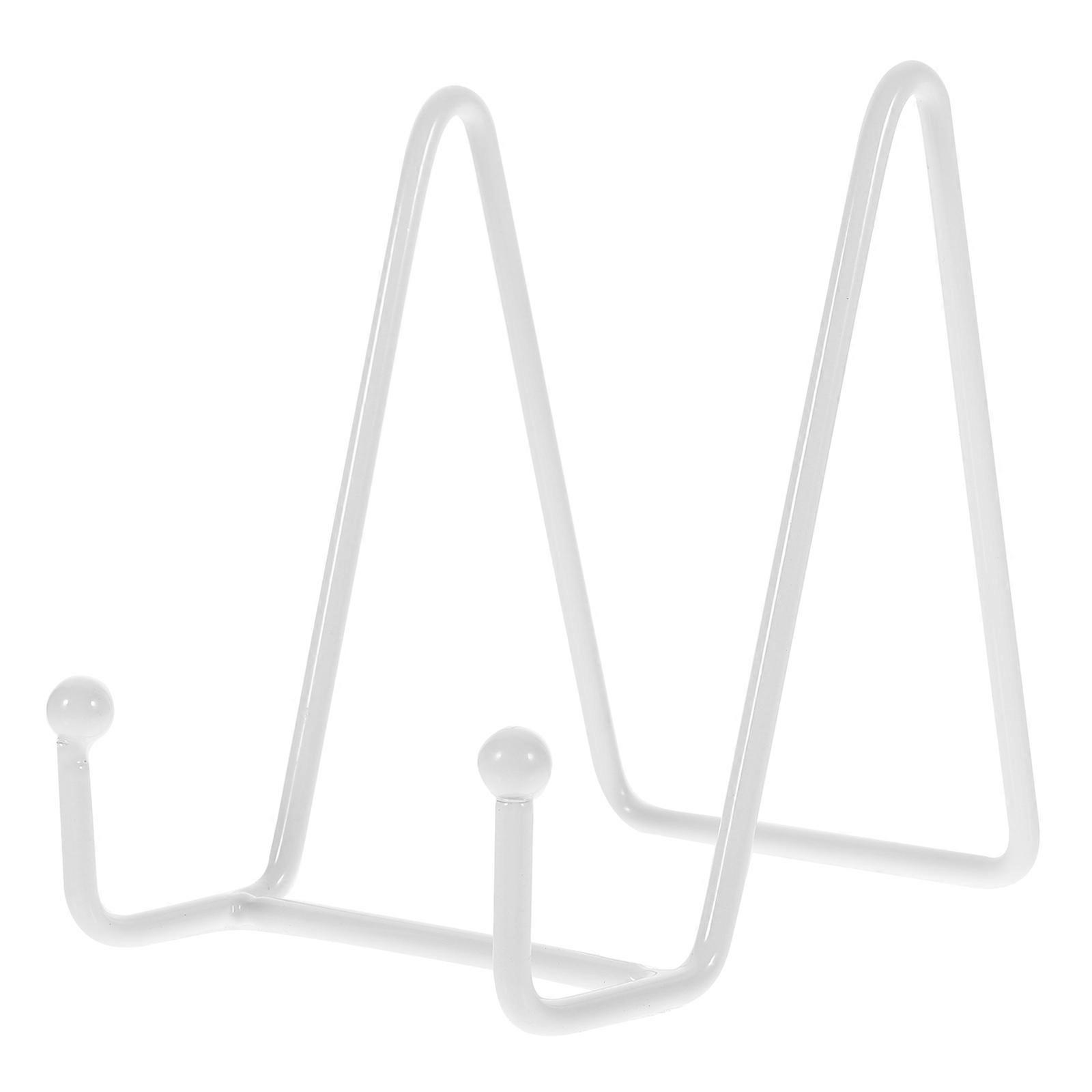 Multifunktionaler Metalltellerhalter, Staffelei, Tischständer, Bilderrahmenständer, Metall-präsentationsständer-10.50x10.50x7.50cm-white