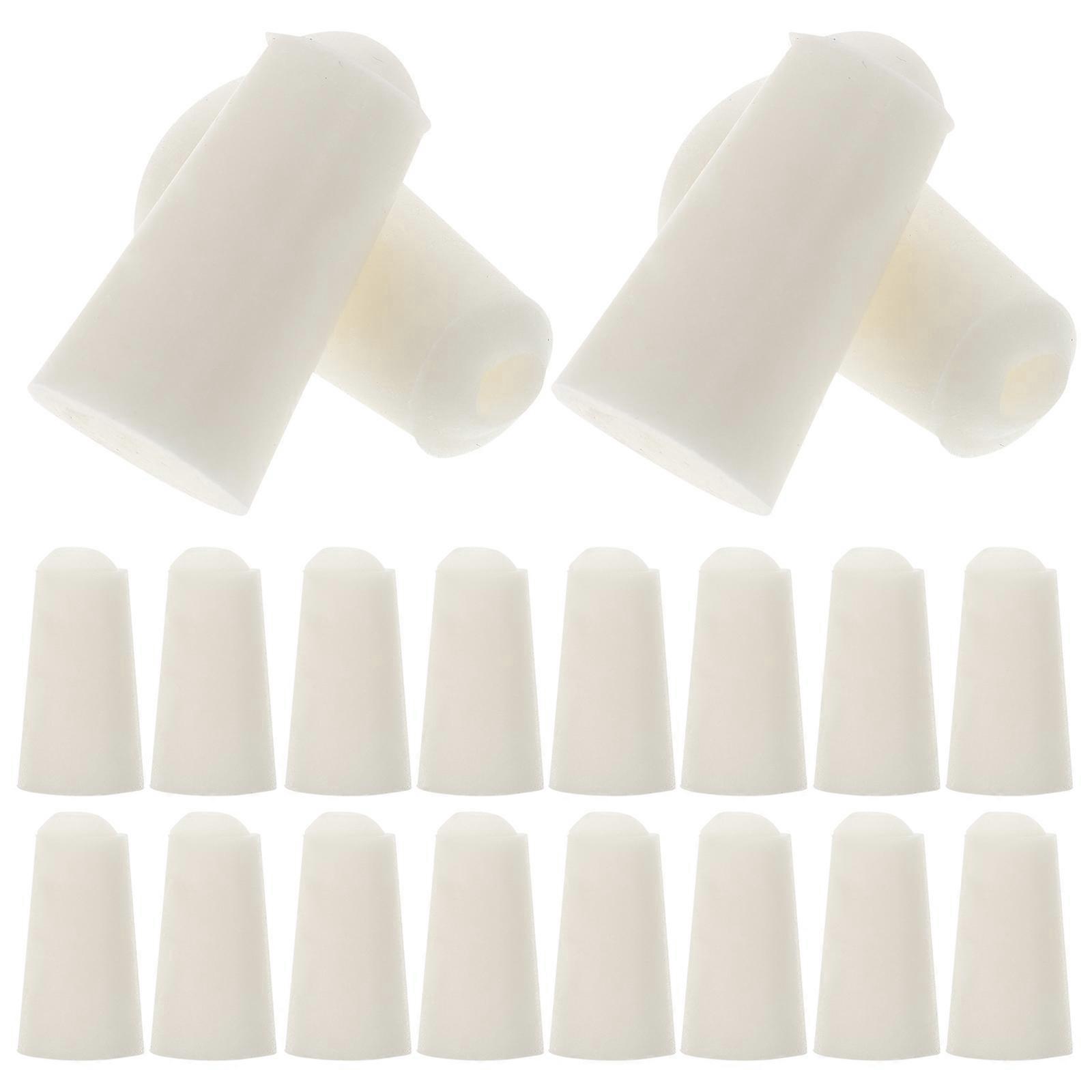 20 Stück Silikonstopfen, Reagenzglas-verschlussstopfen, Kolbenstopfen, Konische Flaschenstopfen-3.3x1.7cm-white