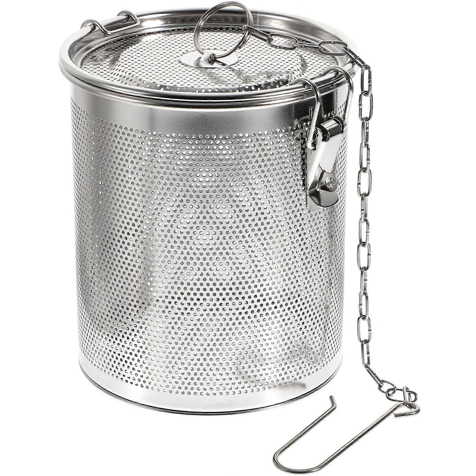 Stück Edelstahl-gewürzkorb Für Suppen, Salzlake, Soßen, Suppen, Gewürzbeutelbox (14x15 Silber)-14x14 Cm-silver