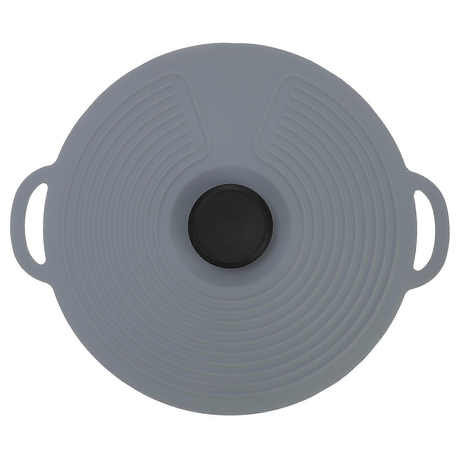 1 Wiederverwendbarer Silikondeckel, Praktischer, Hitzebeständiger Und Luftdichter Topfdeckel, Vakuumdeckel-32.50x28.00x2.50cm-grey