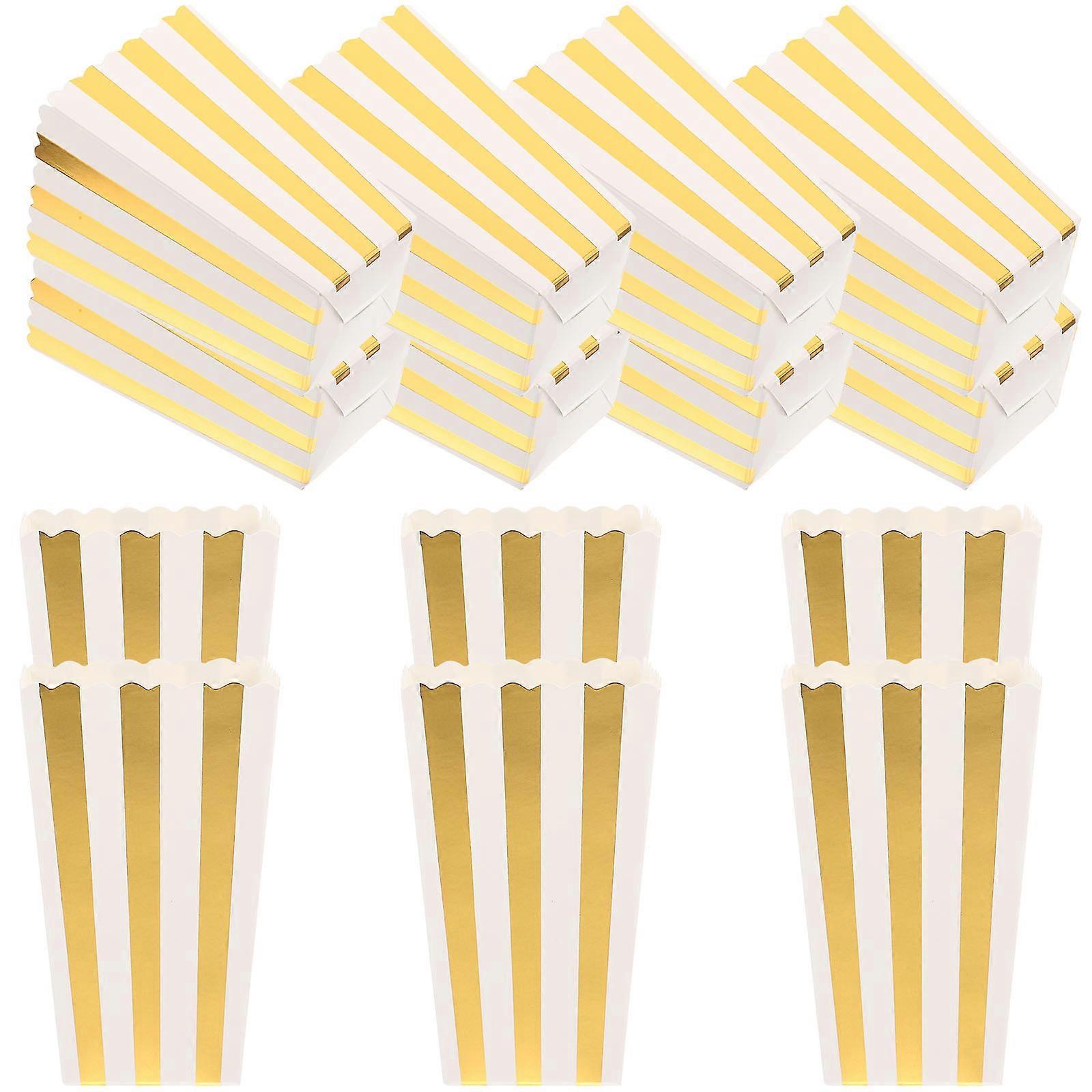 24er-packung Popcornboxen, Popcorneimer, Pommes-frites-boxen, Einwegzubehör Für Den Filmabend-11.5x7cm-golden