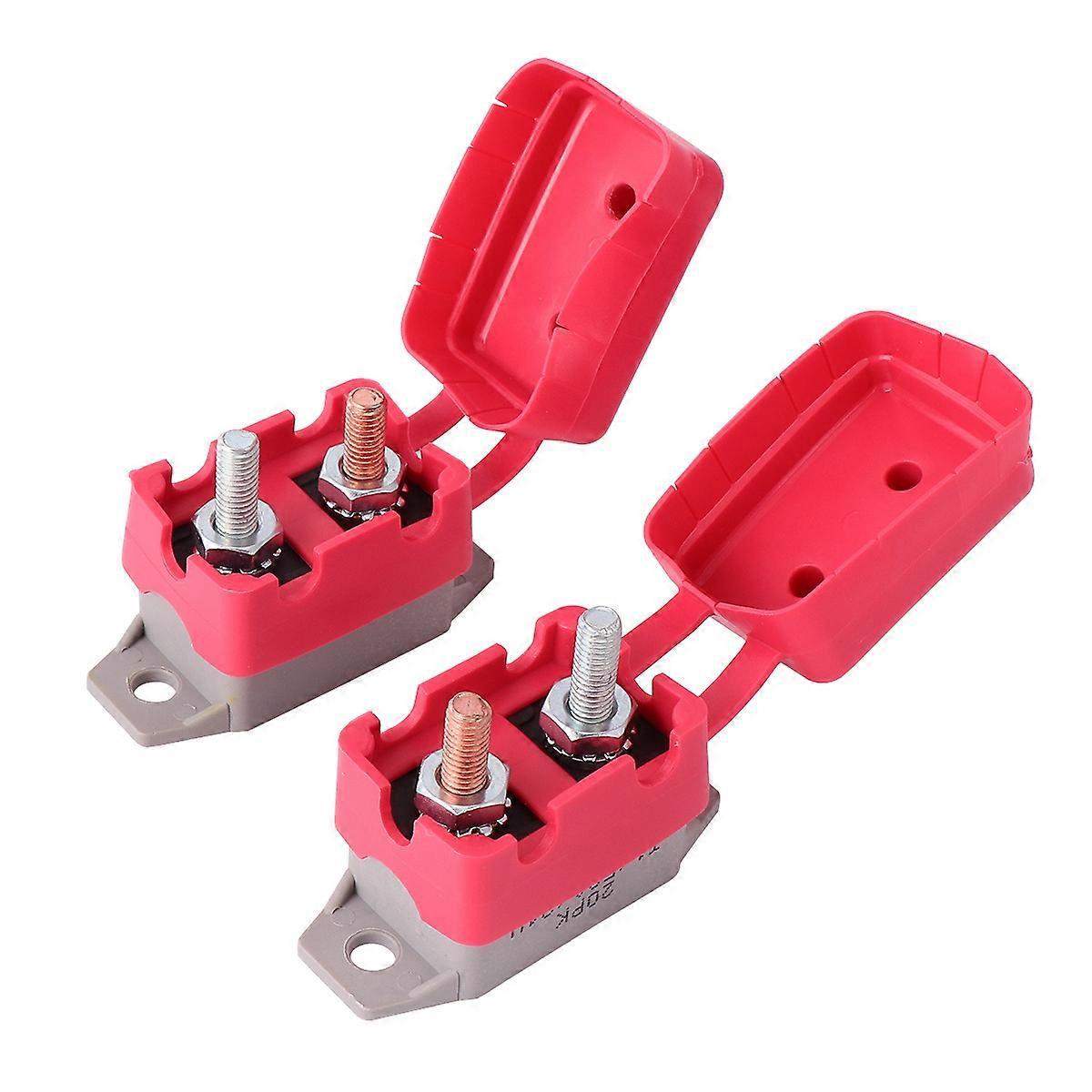 Stück 50a 12v/24v Automatischer Rückstell-leistungsschalter Mit Bolzenbefestigung Und Abdeckung-5x3.5cm-red