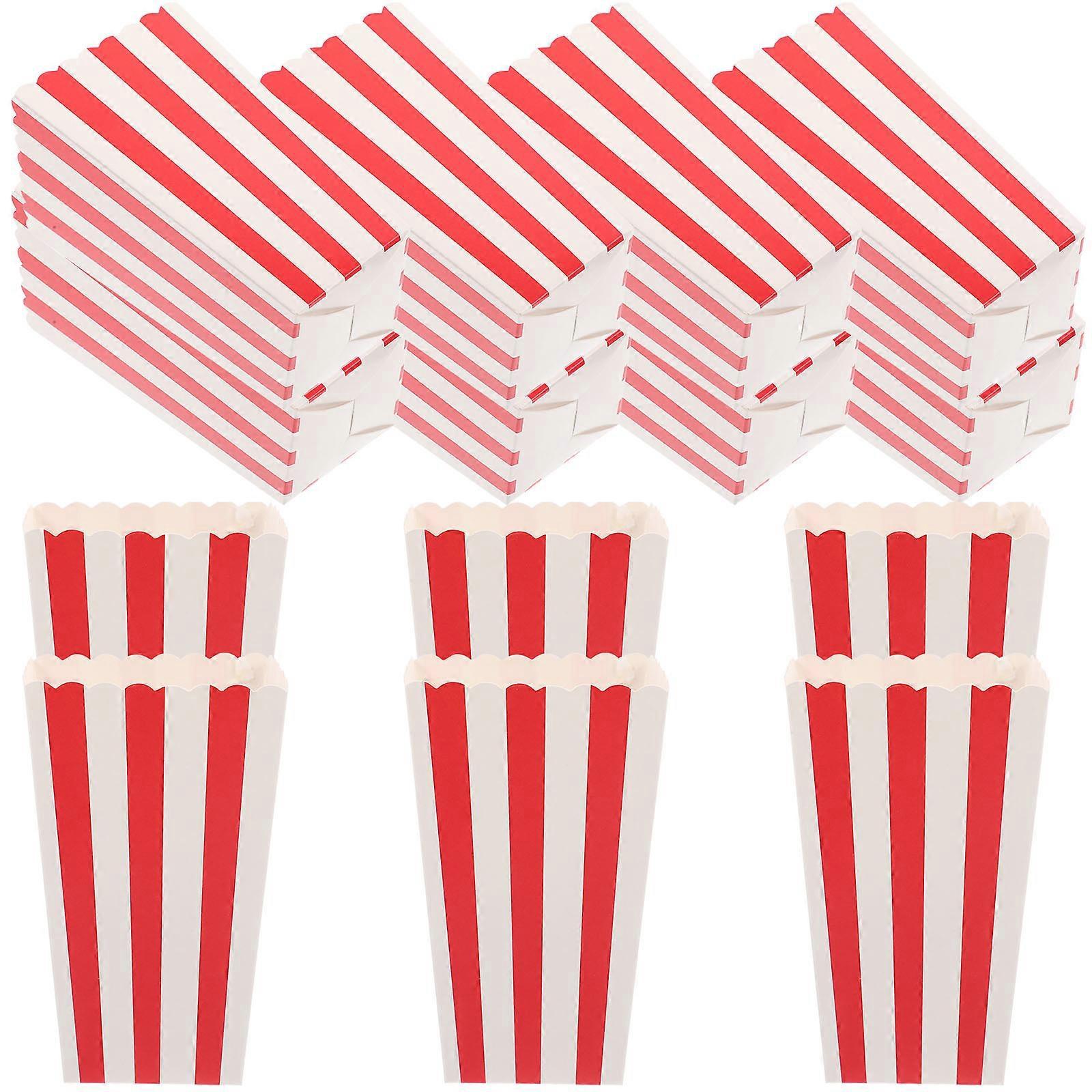 24er-packung Popcornboxen, Popcorneimer, Pommes-frites-boxen, Einwegzubehör Für Den Filmabend-11.5x7cm-red