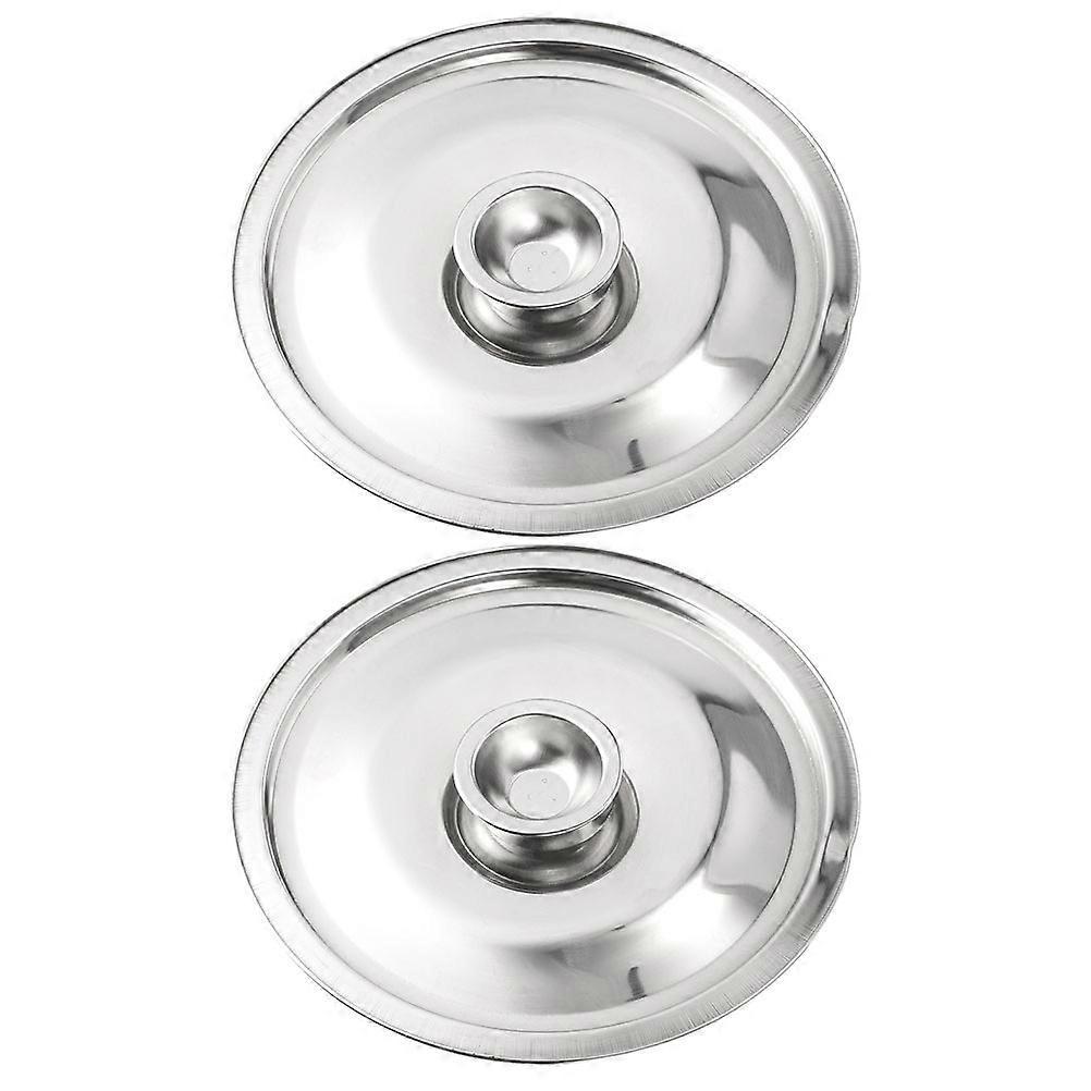 Stück Edelstahl-ölglasdeckel, Wiederverwendbare Deckel, Verbrühungsschutzdeckel-10x10x1cm-silver